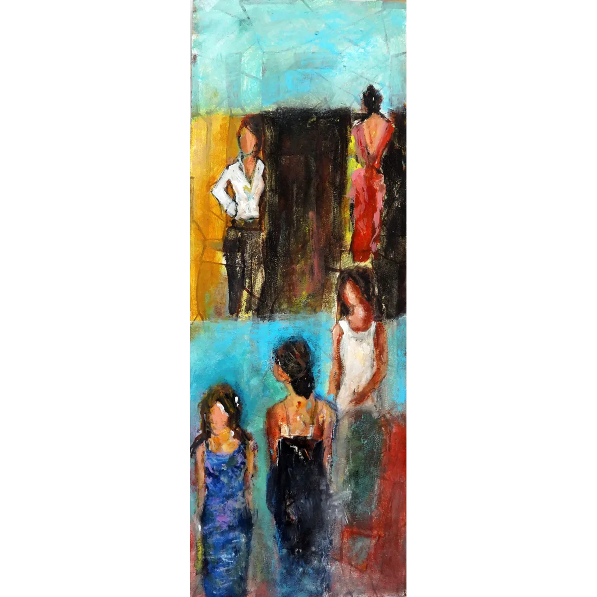 Females Semi Abstract Acrylic Diptych Painting