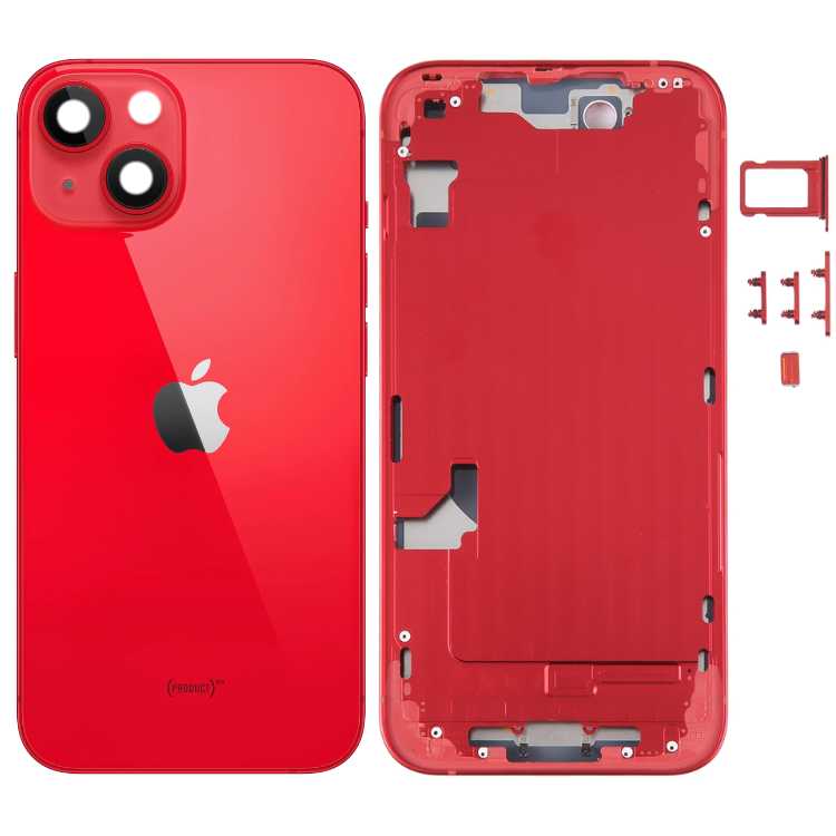Original Battery Back Cover with Middle Frame + Side Keys for iPhone 14 by appleproductsfix.com
