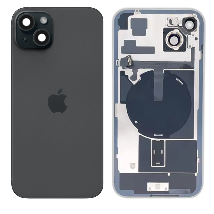 Original Glass Battery Back Cover with wireless charging flex for iPhone 15 plus by appleproductsfix.com