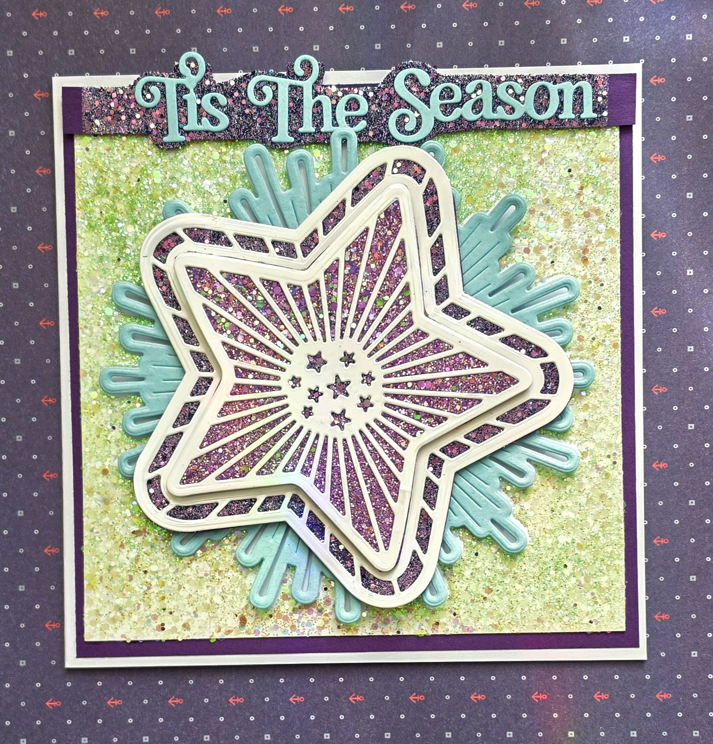 A Starburst of Christmas Magic – Handmade 6×6 Christmas Card by Angie Davis | AngiesHappyHobby