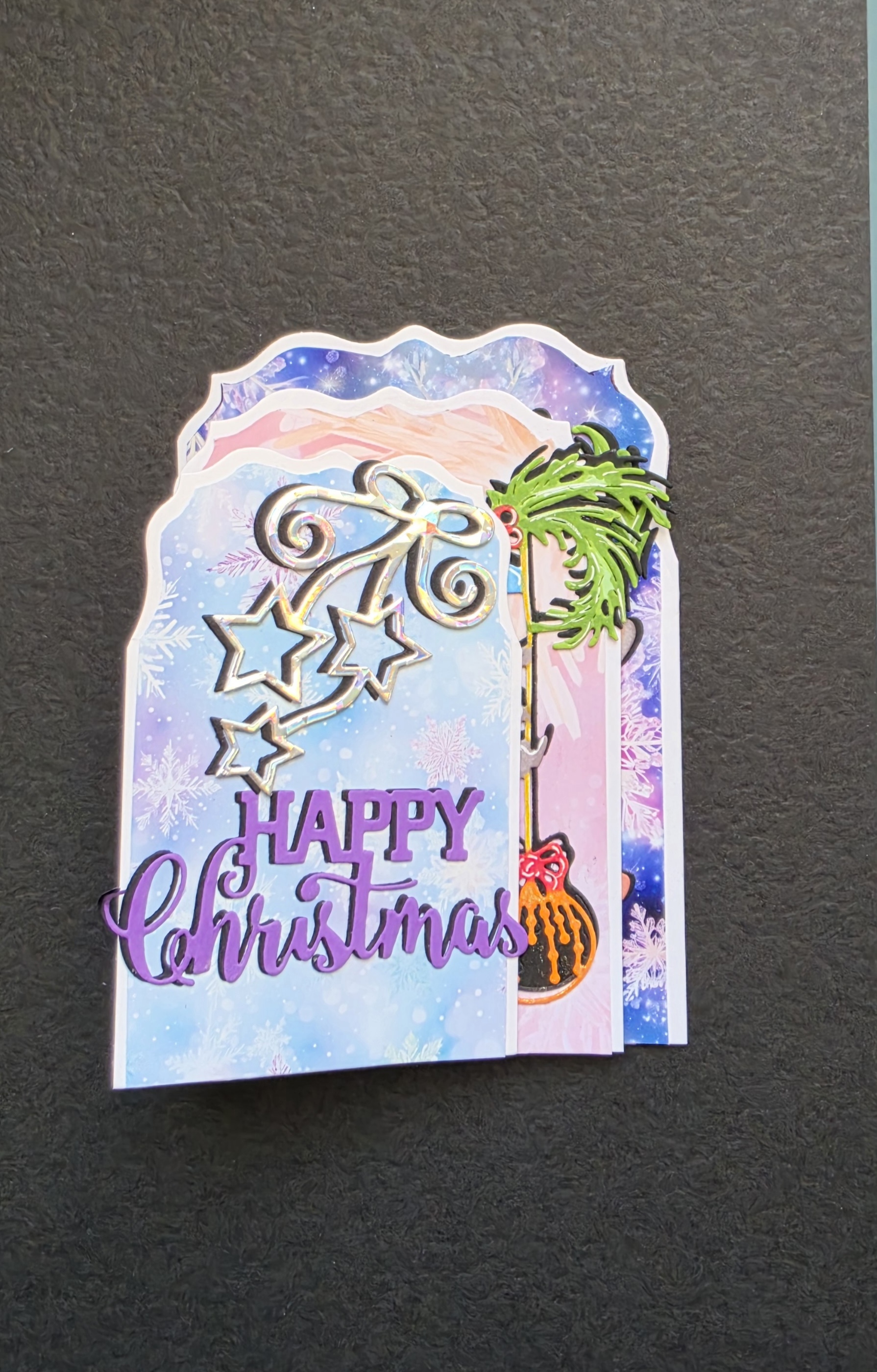 Christmas Mice Card – Happy Christmas 3D Layered Handmade Greeting Card - 5.5" × 4"