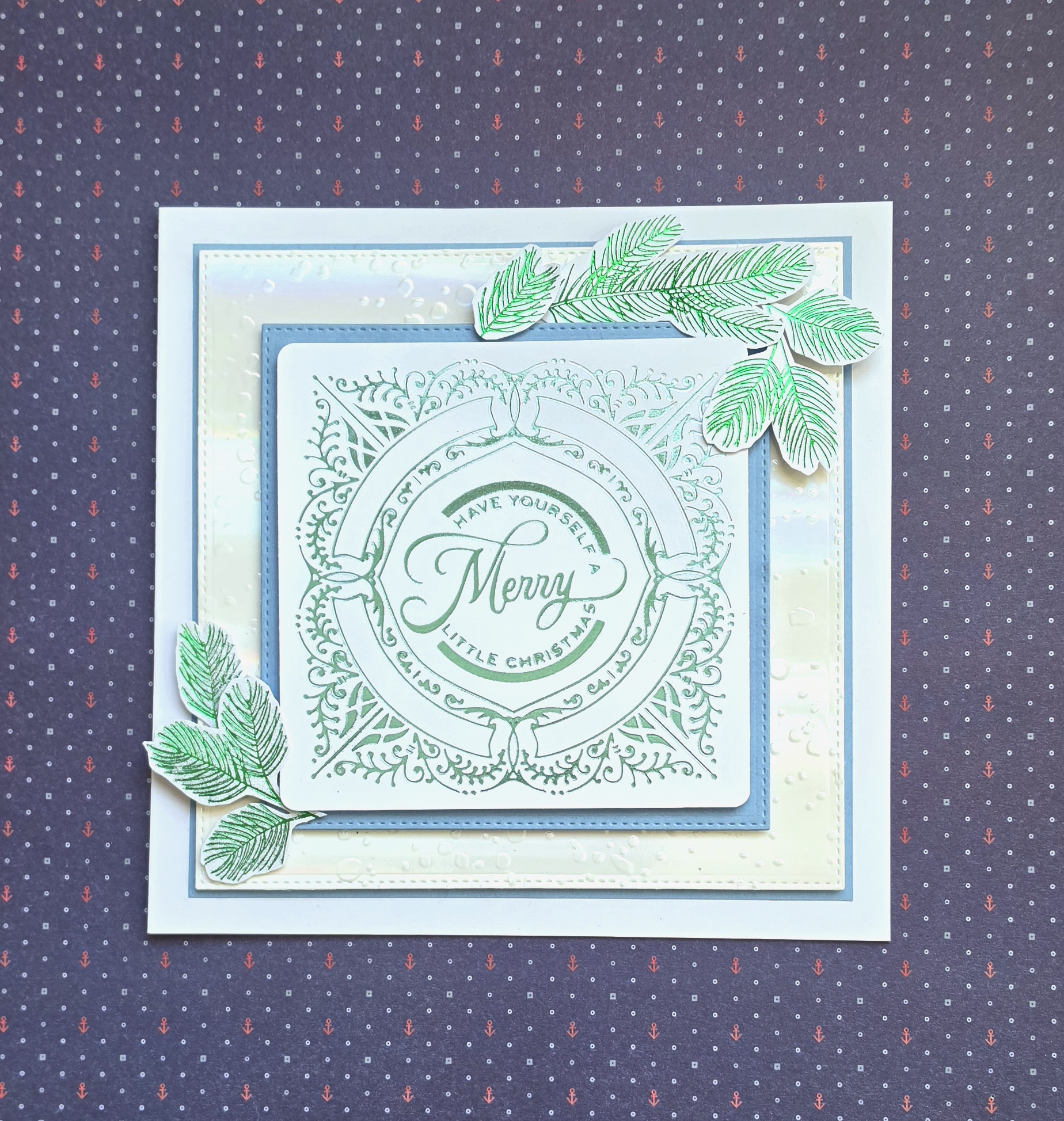 Have Yourself a Merry Little Christmas – Elegant Handmade 7×7 Christmas Card