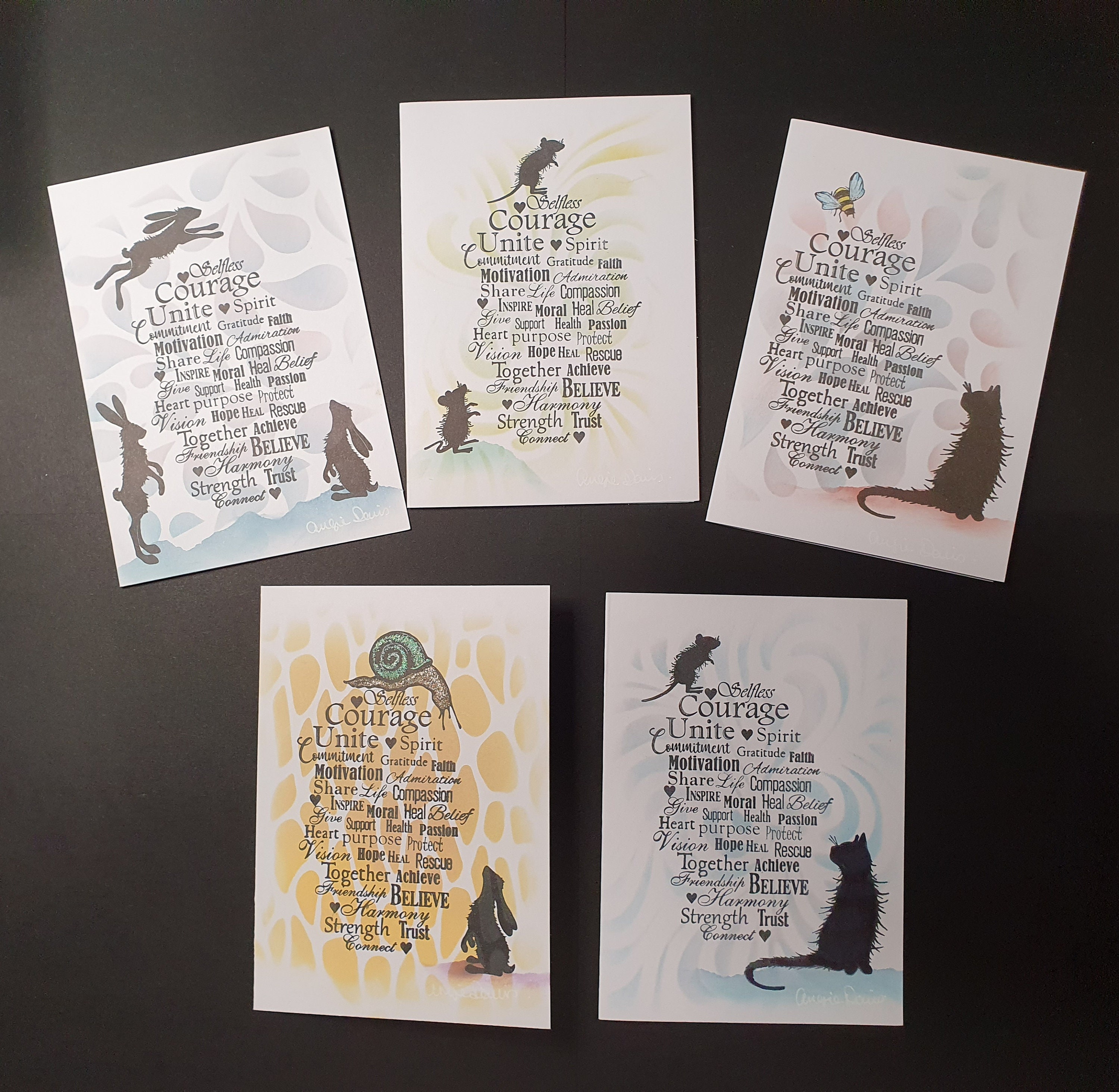 Set of 5 Angies Choice Greetings Cards