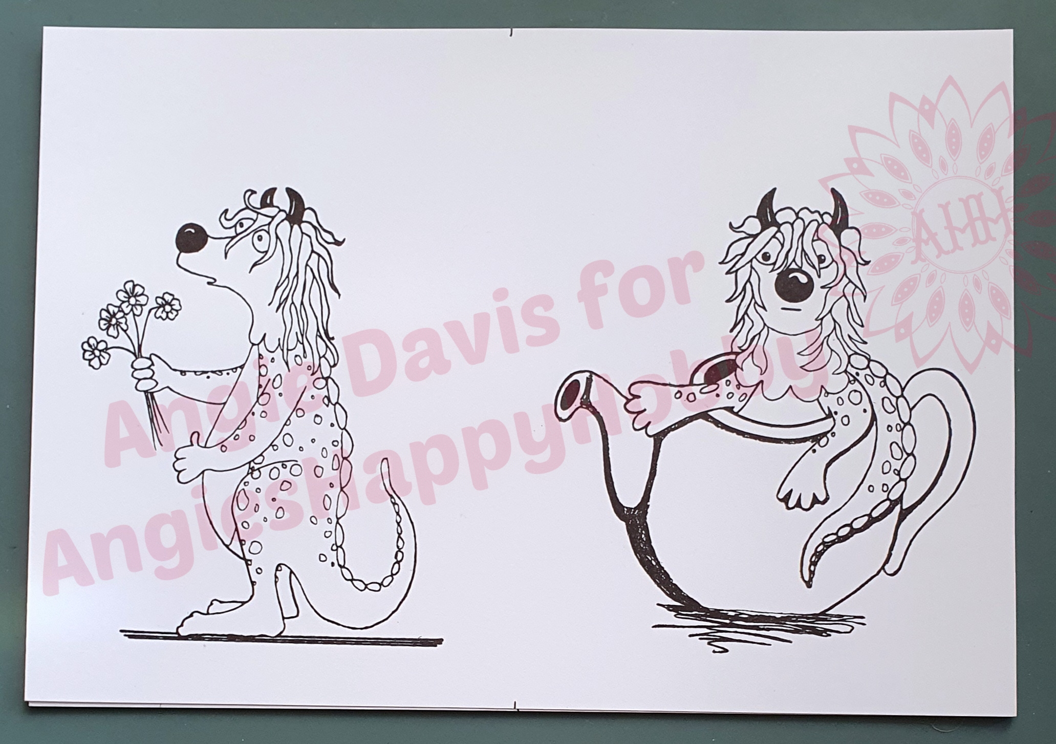 Doofus & Dolly Colour & Create Collection – A5 Colouring Pages & Sentiment Sheets by Angie Davis