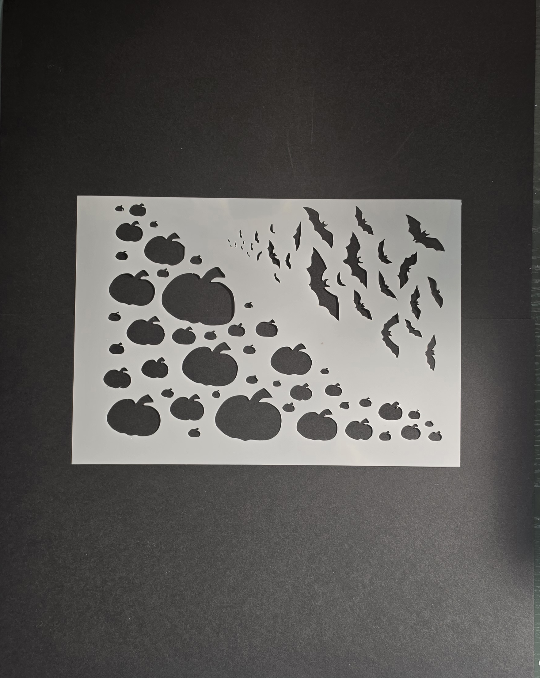 Pumpkins & Bats – Halloween A5 Mylar Stencil by Angie Davis