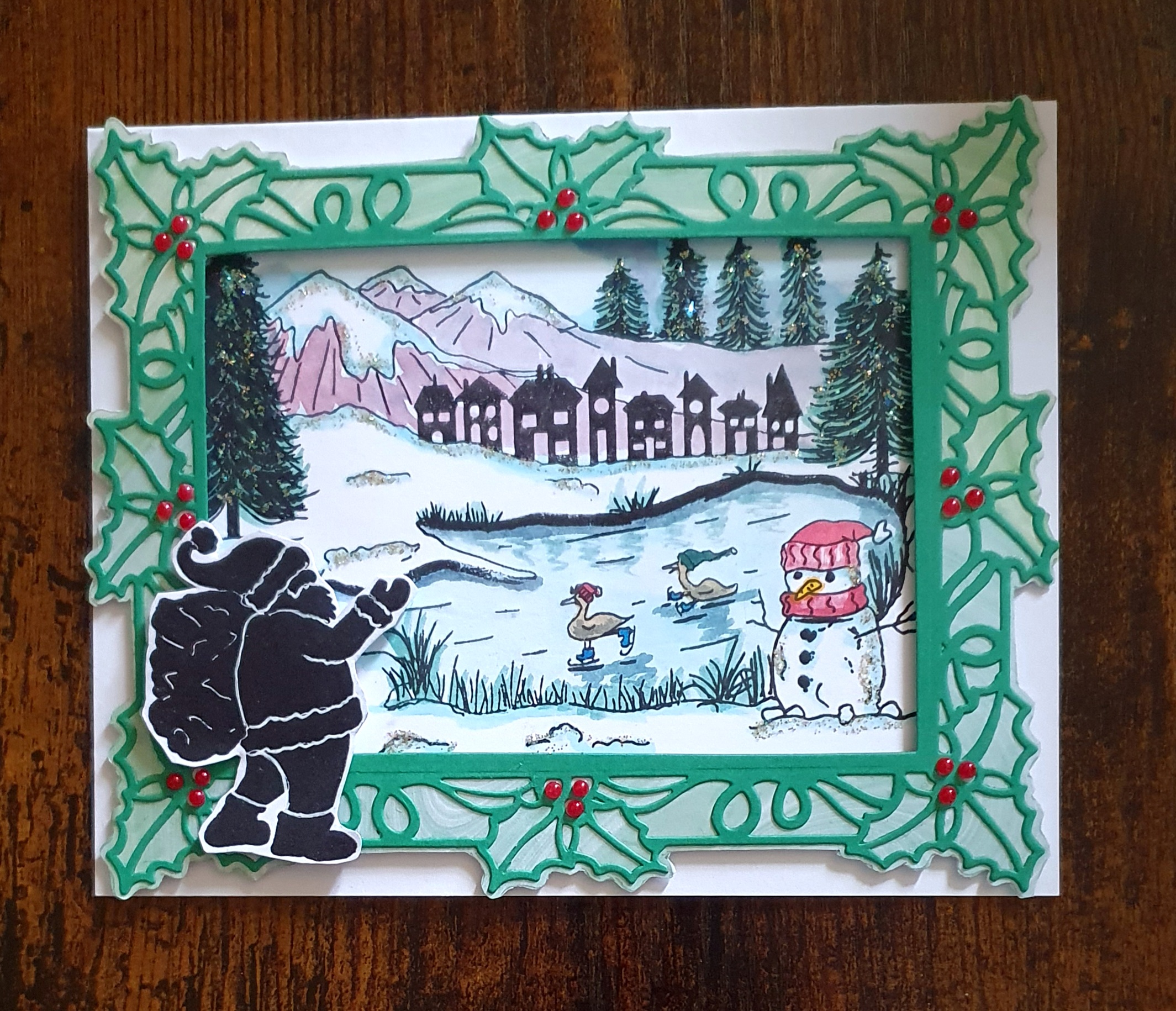 Santa's Winter Wave – Handmade Christmas Greeting Card by AngieD