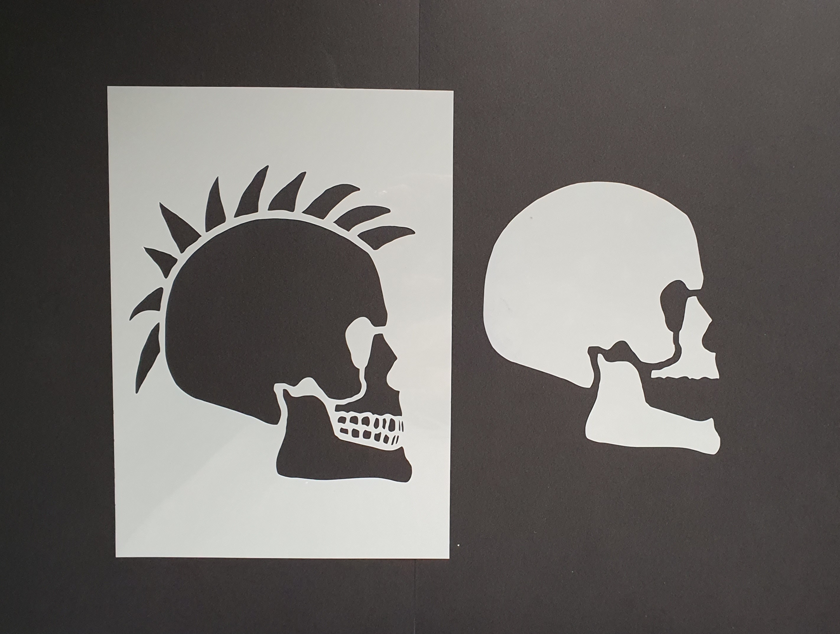 Skully – Punk Skull Mylar Stencil & Mask Set (A5) by AngieD