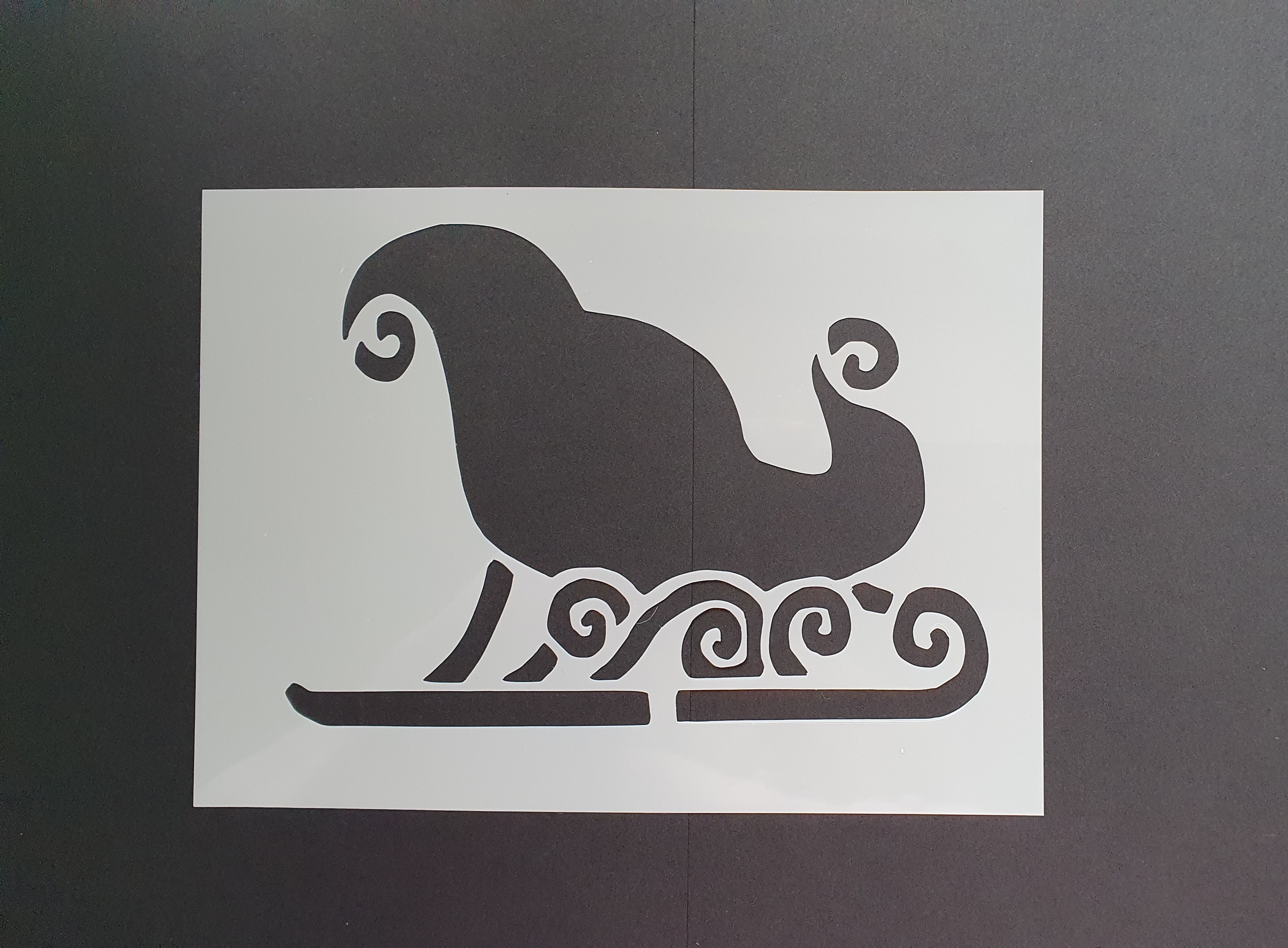 Sleigh – A5 Mylar Stencil by AngieD