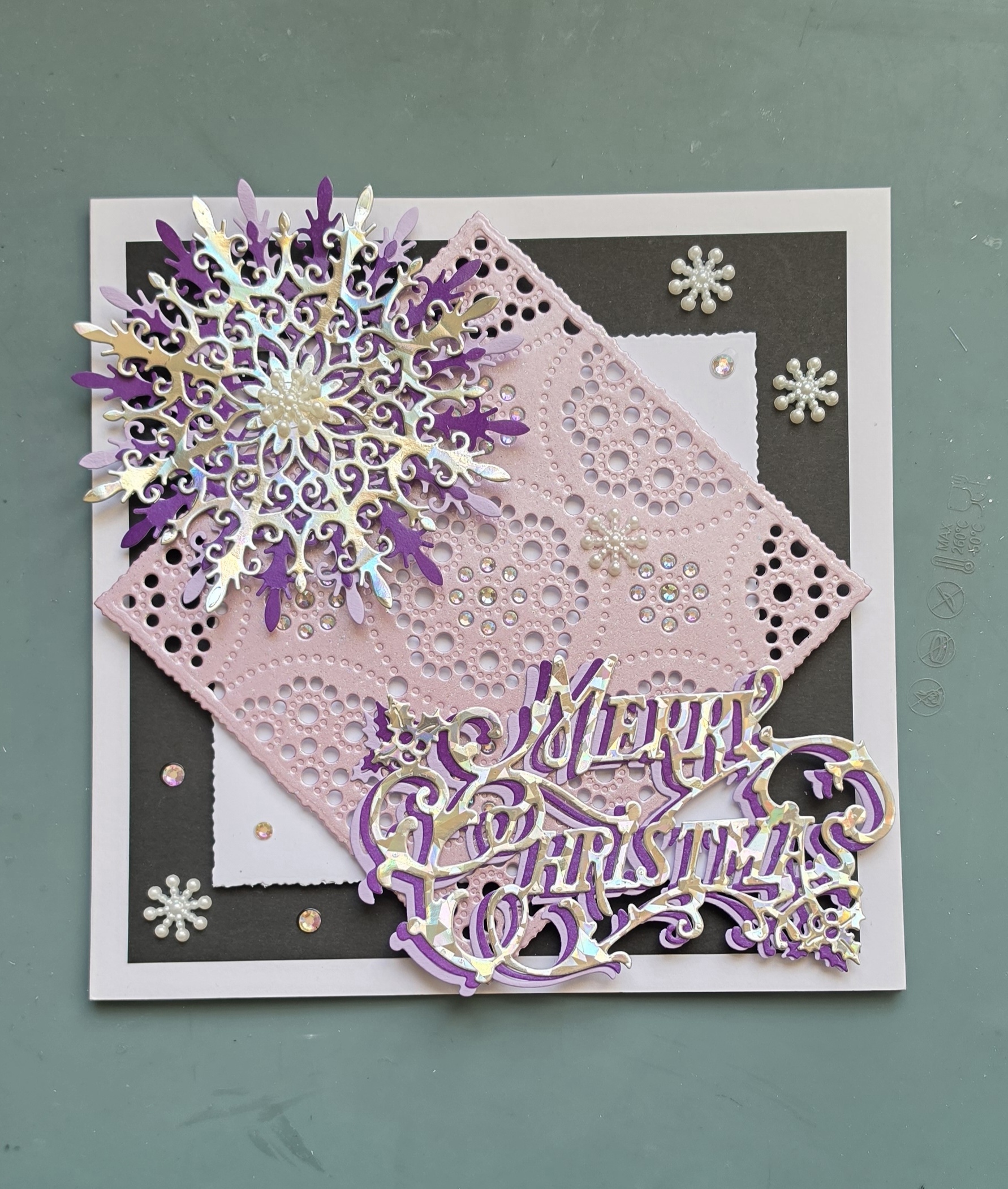 Snowflake Greeting, 7x7 Festive Card by Angie Davis