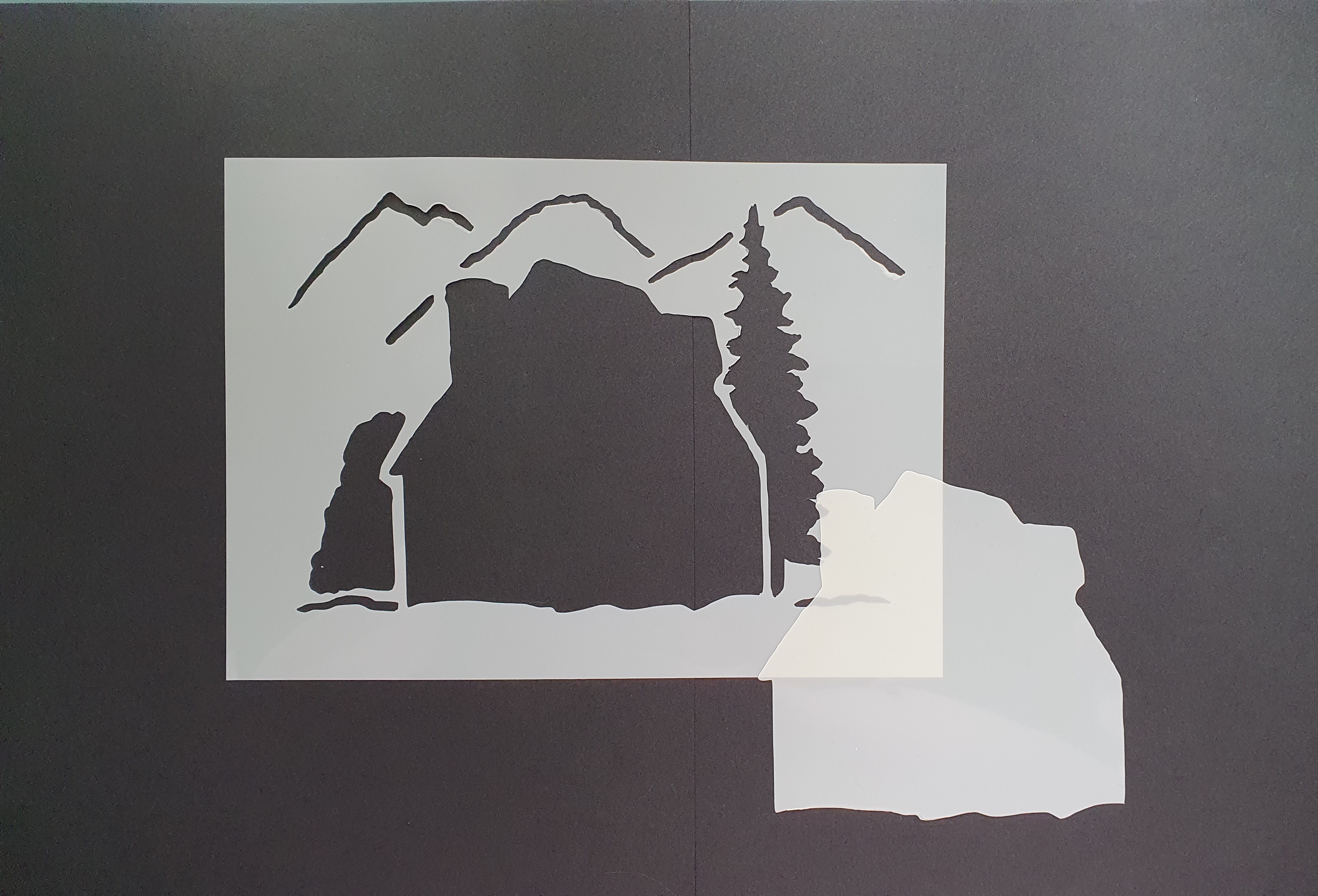 Winter Cottage – A5 Mylar Stencil & Mask Set by AngieD