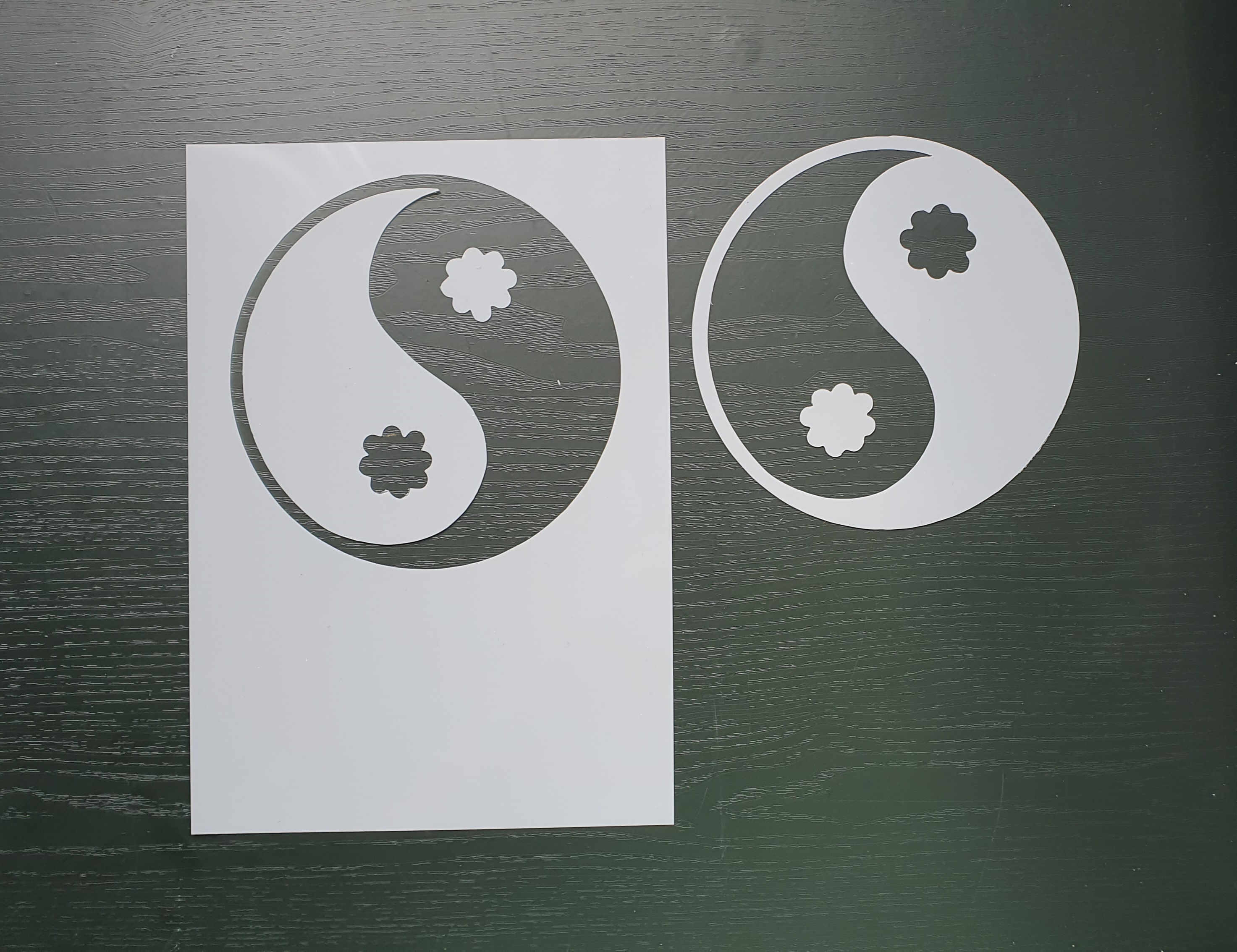 Yin Yang With a Twist – 4-Options Stencil Set (Classic, Heart, Flower, Star)