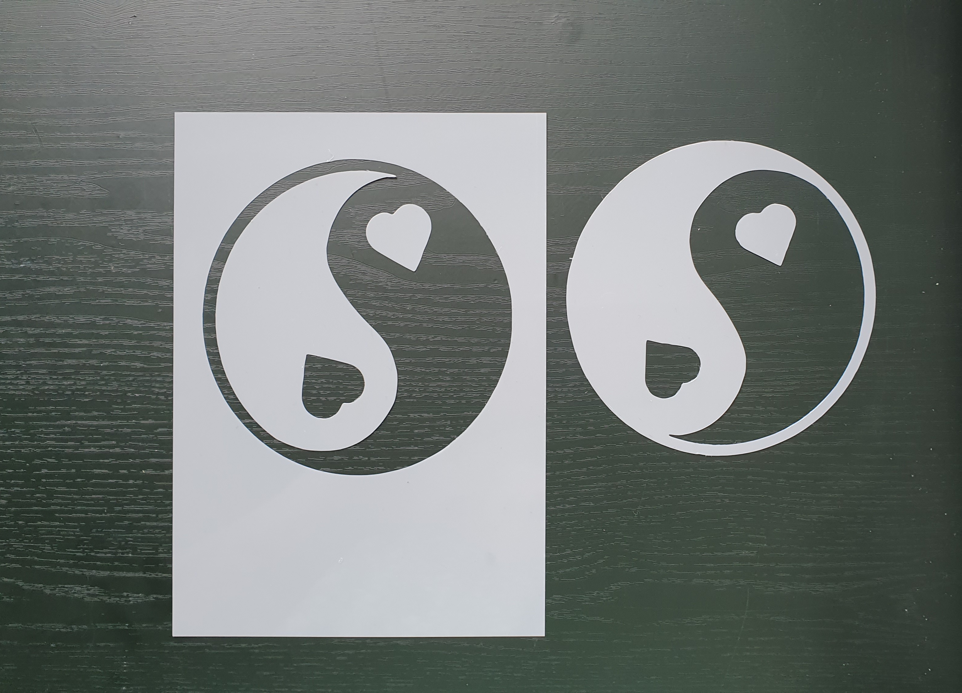 Yin Yang With a Twist – 4-Options Stencil Set (Classic, Heart, Flower, Star)