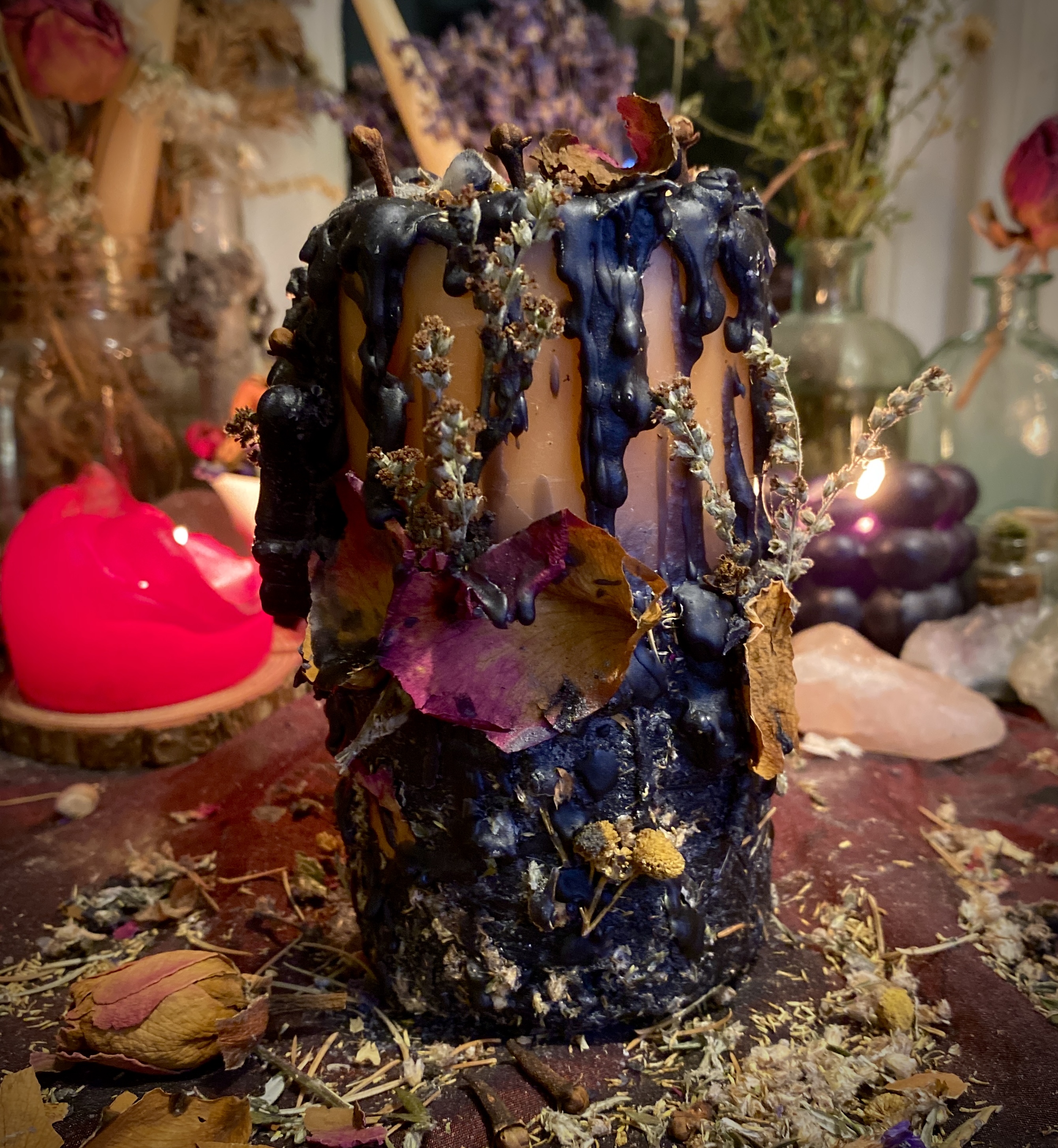 Samhain Love - Ritual Candle and House Amulet for Samhain, Halloween and Christmas