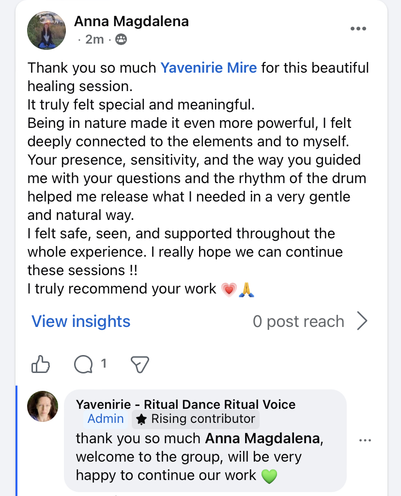 Shamanic healing session with Yavenirie