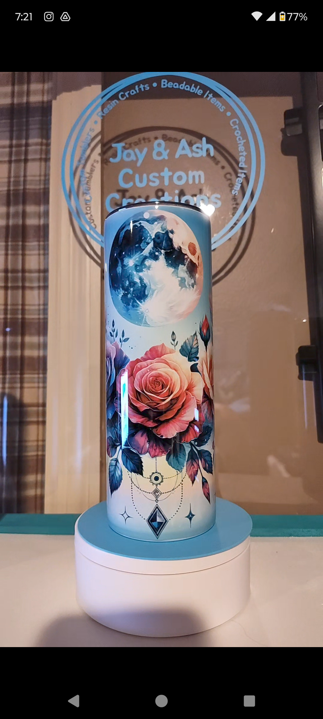 20 oz Boho Moon with Roses