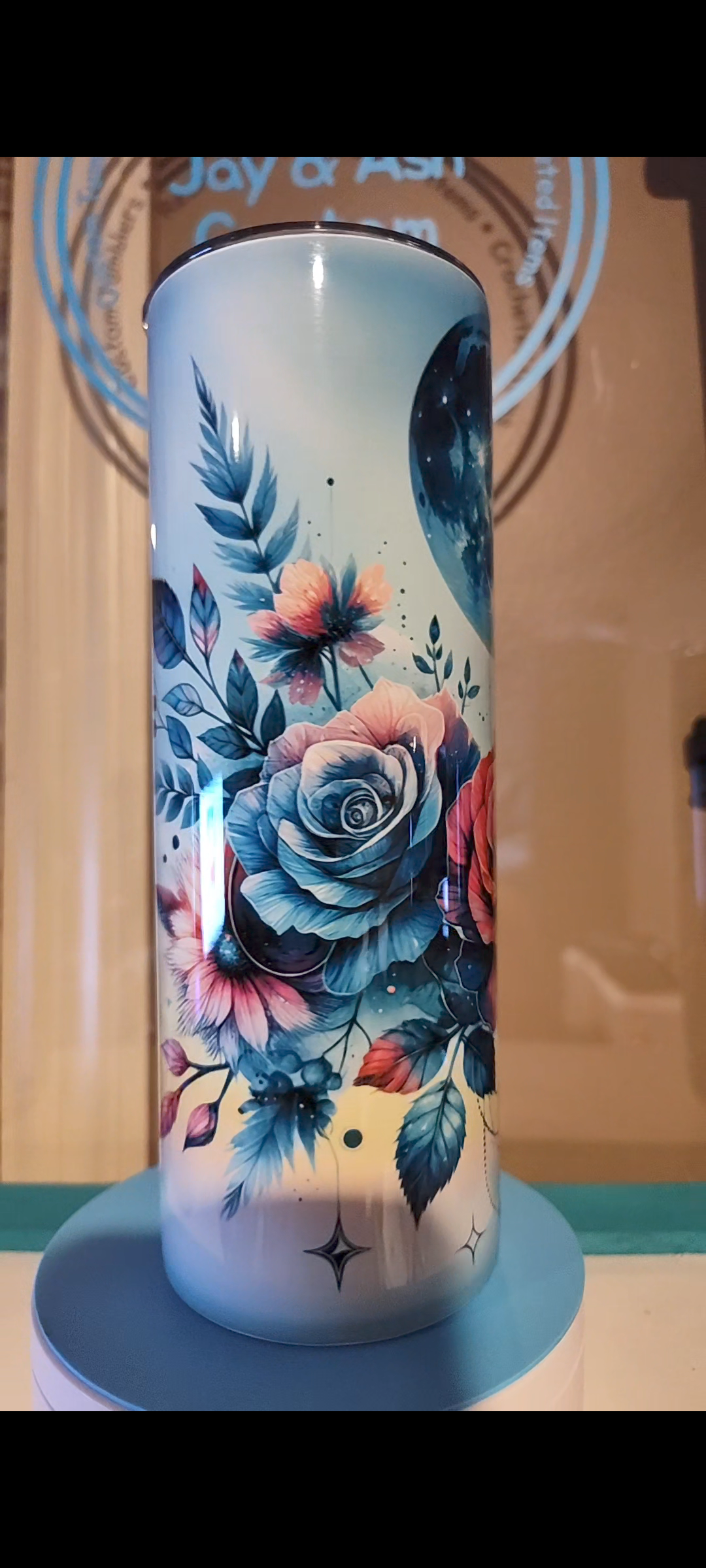 20 oz Boho Moon with Roses