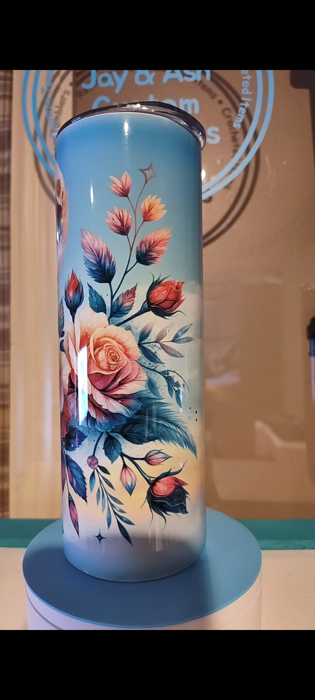 20 oz Boho Moon with Roses