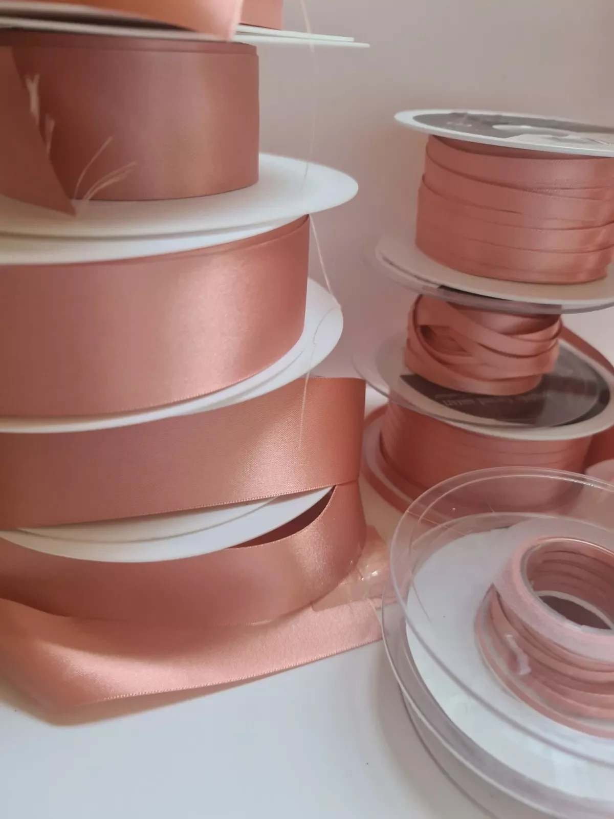 Bulk Lot of Berisfords Rose Gold Satin Ribbon