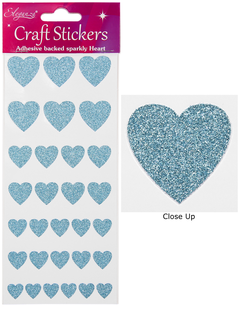 Bulk Glitter Hearts Sticker Sheets - 37 sheets
