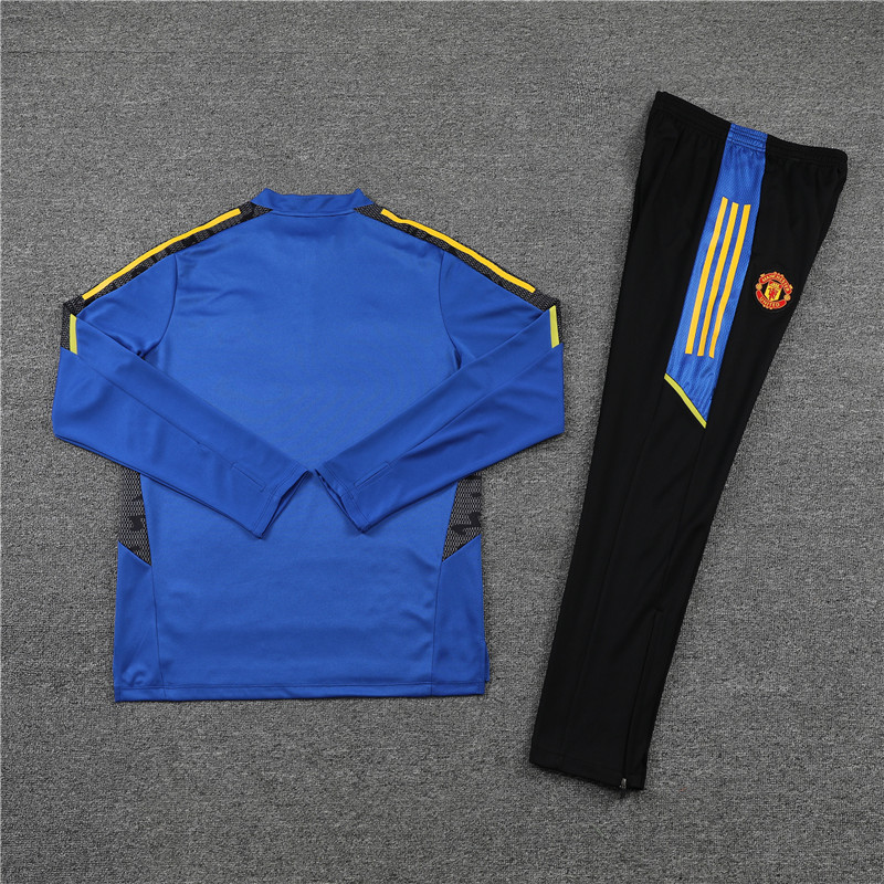 Manchester United Blue/Yellow Half Zip Jacket Tracksuit