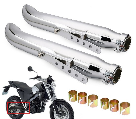 Custom Retro Slash-Cut Exhaust for Honda Yamaha Kawasaki Suzuki UK STOCK