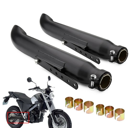Custom Retro Slash-Cut Exhaust for Honda Yamaha Kawasaki Suzuki