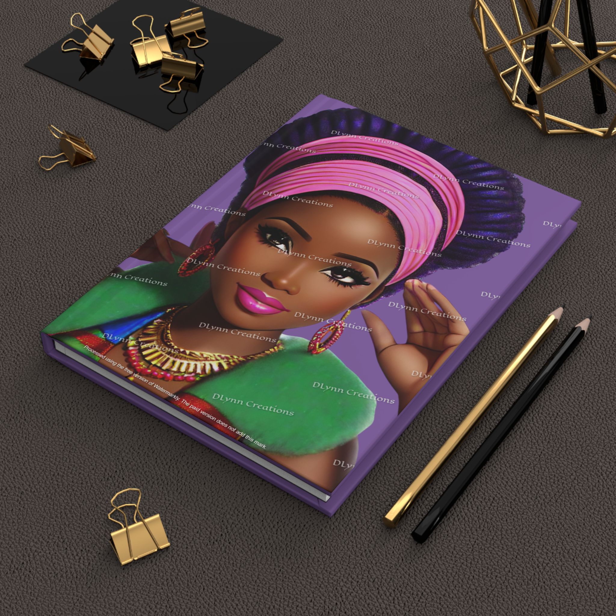 Onyx, from the Nubian Collection, Hardcover Matte Journal