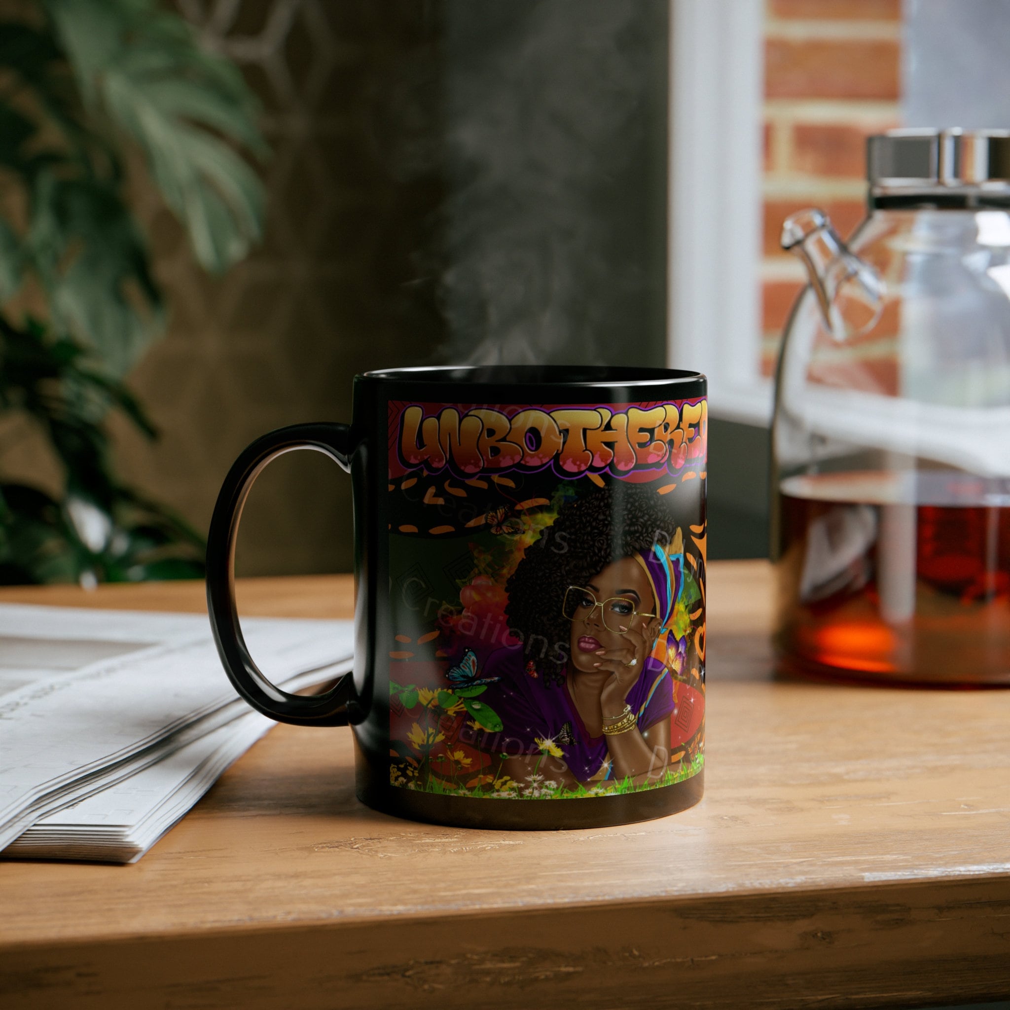 Unbothered 11oz Black Coffee Mug (watermark removed when purchased)