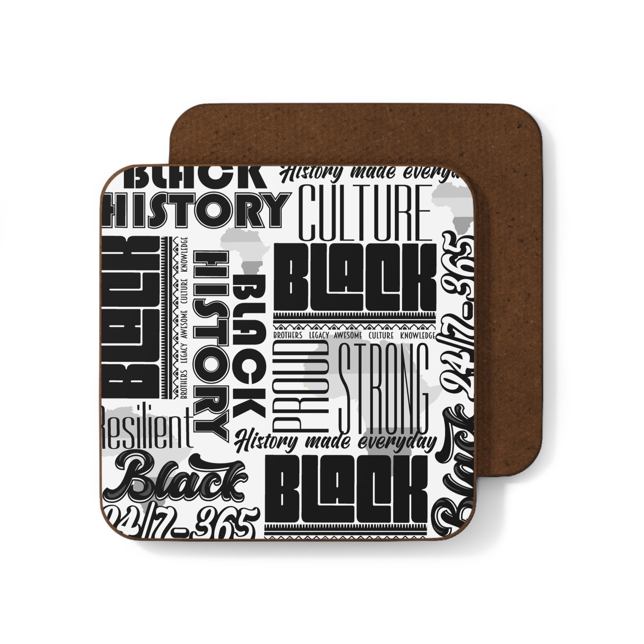 Black History, Hardboard Back Coaster, 3.5" x 3.5"