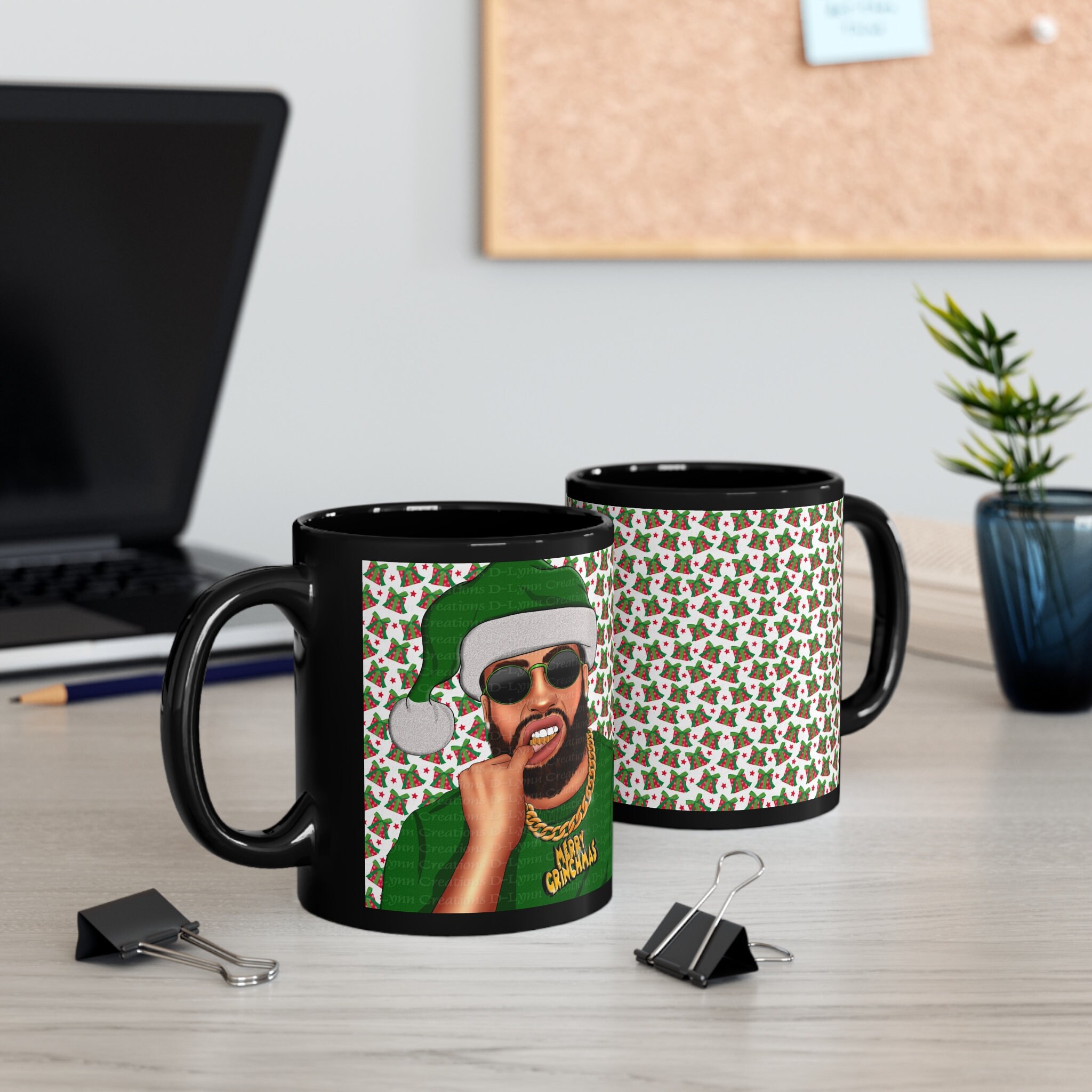 Merry Grinchmas 11oz Black Ceramic Coffee Mug (watermarks removed once purchased)