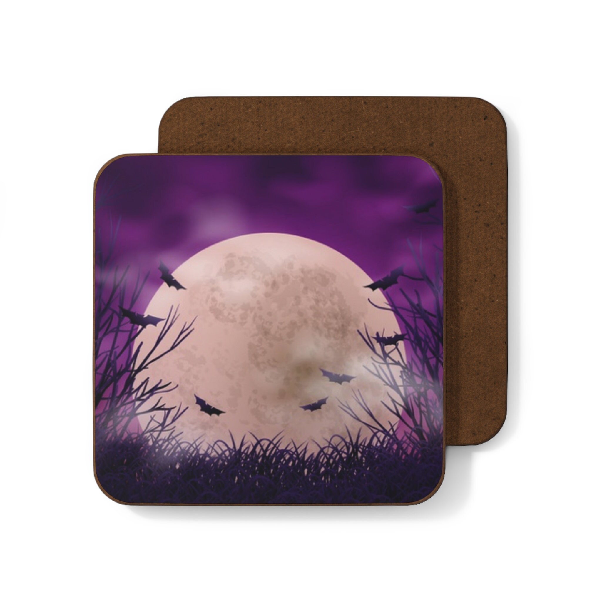 Witchy Purple Witch, Hardboard Back Coaster, 3.5" x 3.5"