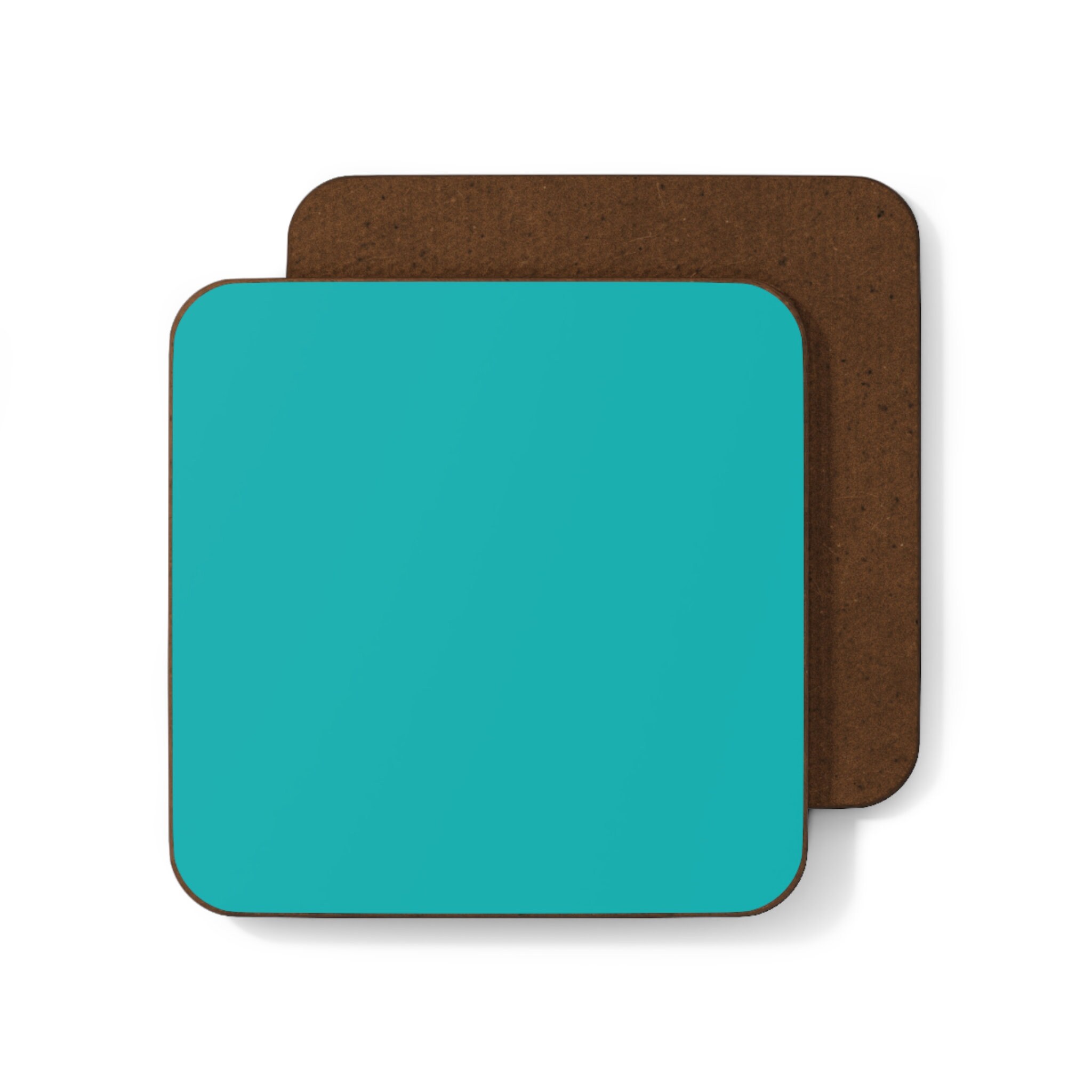 Teal Colored Hardboard Back Coaster, 3.5" x 3.5"