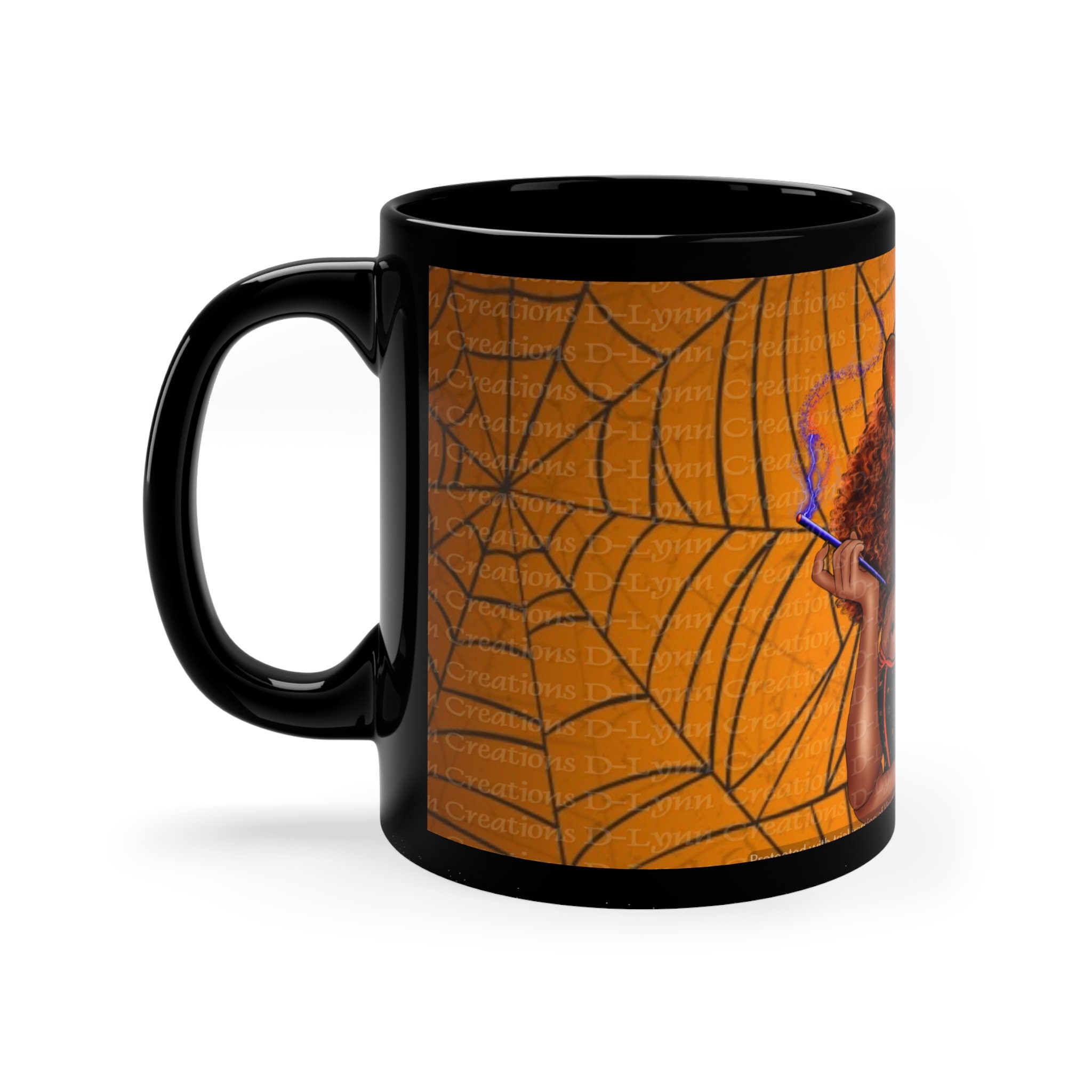 Witchy Orange Witch, 11oz Black Ceramic Mug