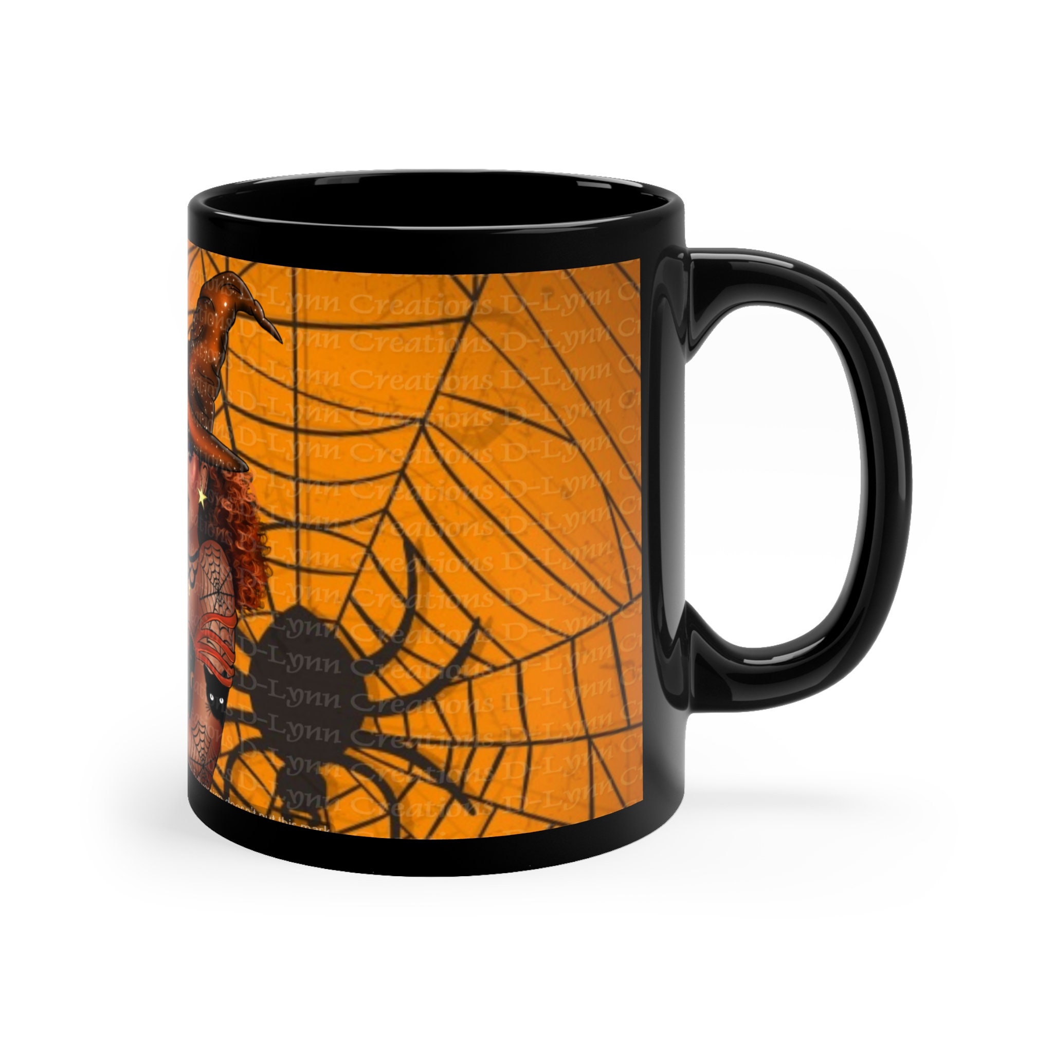 Witchy Orange Witch, 11oz Black Ceramic Mug