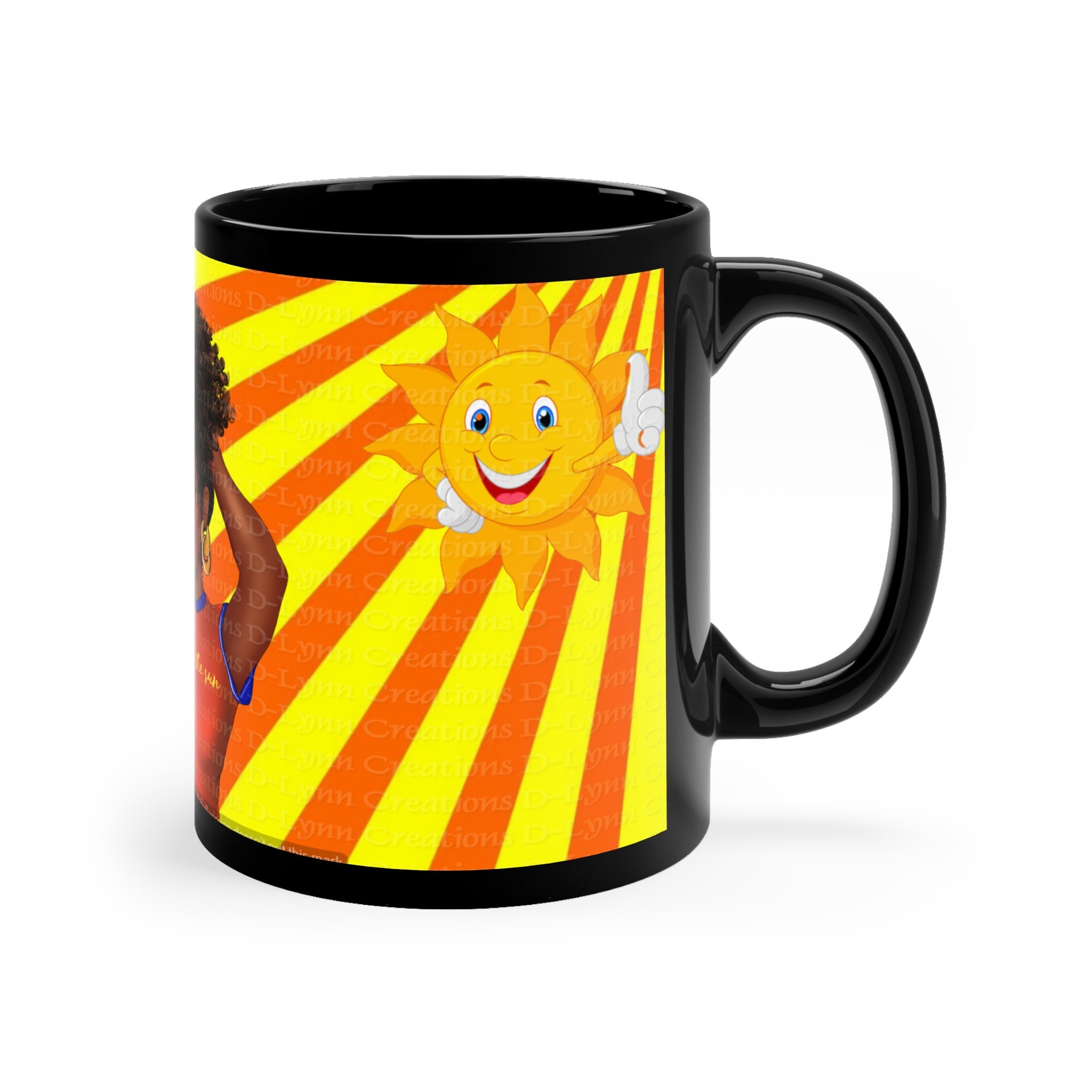 Kissed by the Sun 11oz Black Ceramic Mug (watermarks removed once purchased)