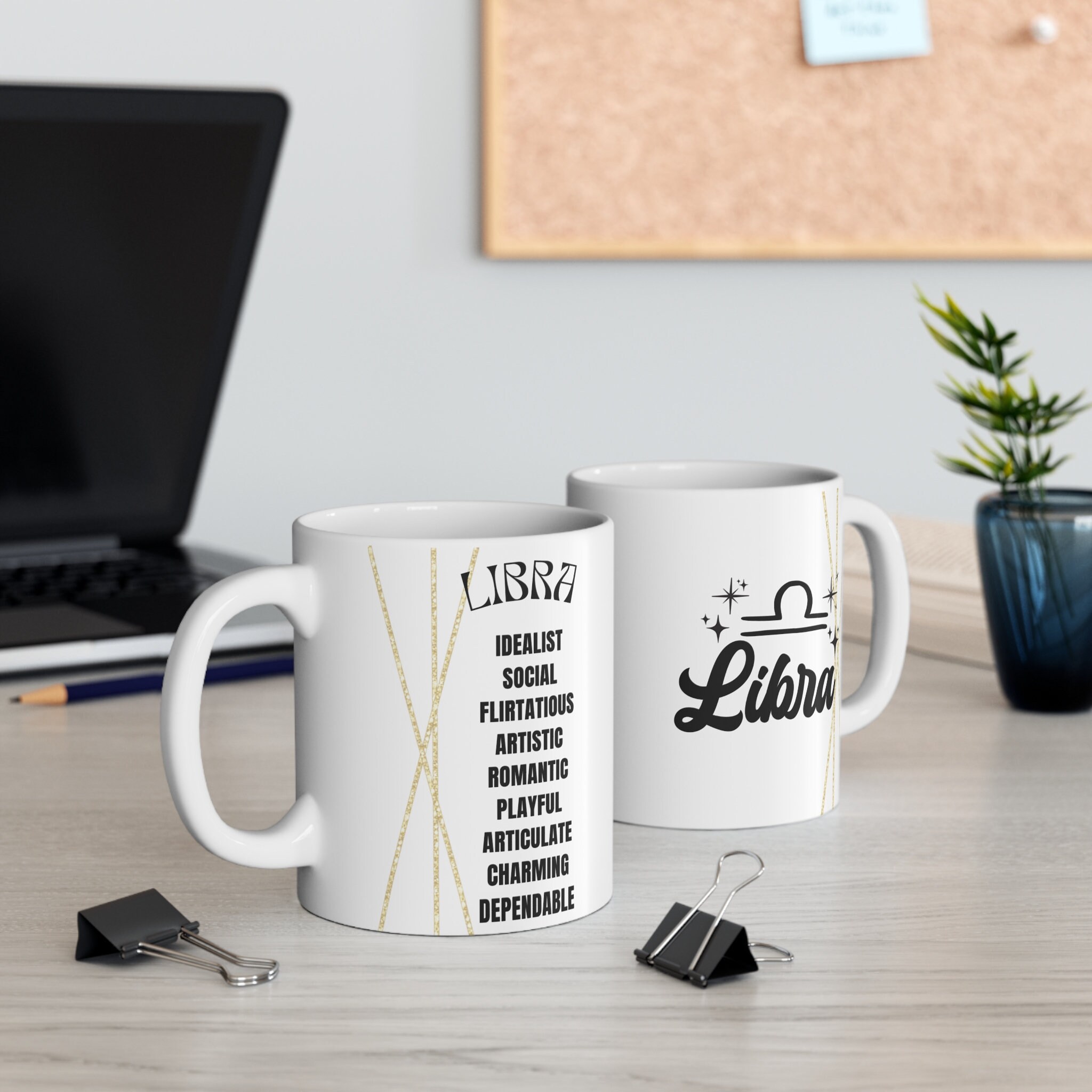 Libra 11oz White Ceramic Coffee Mug
