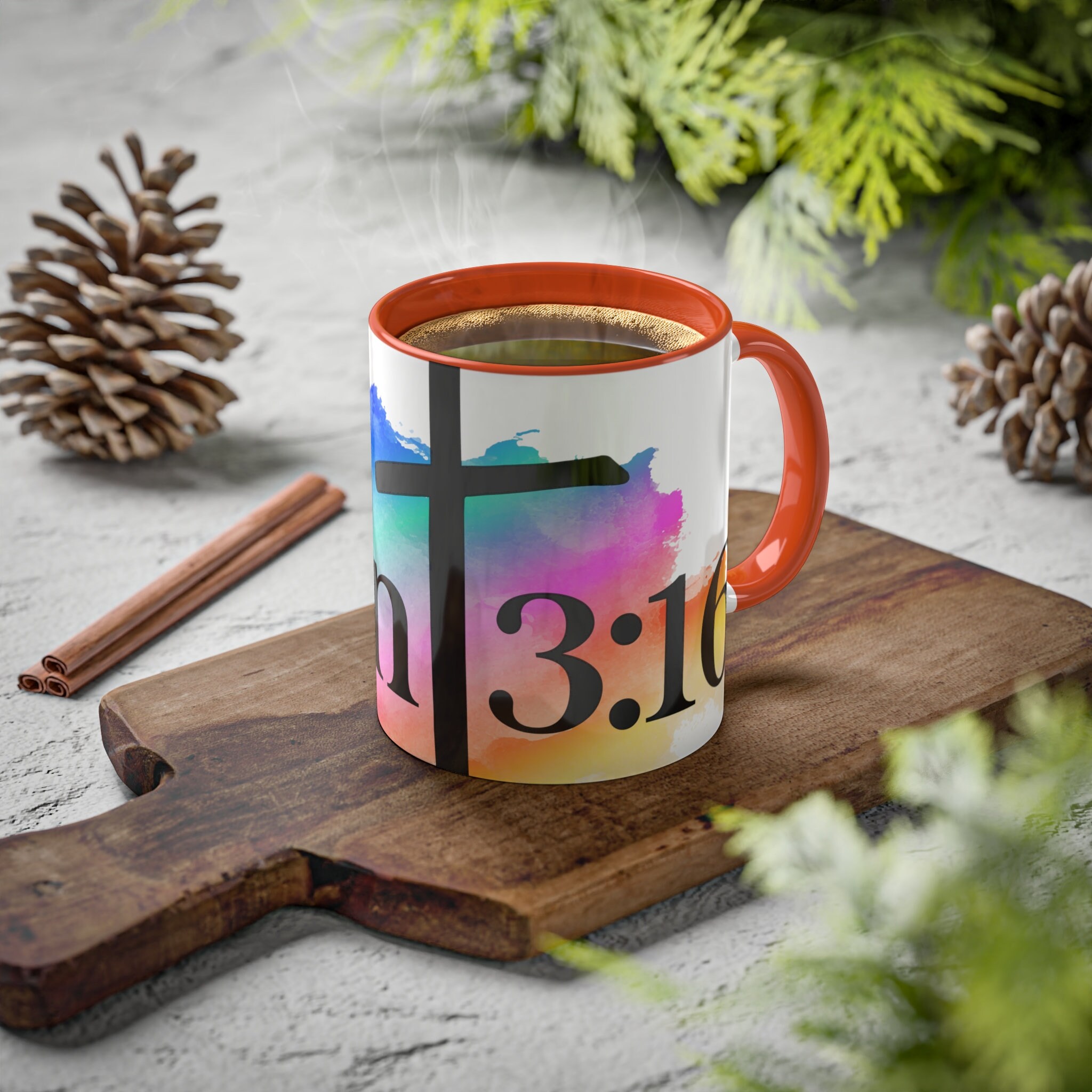 John 3:16, 11oz Colorful Ceramic Coffee Mug