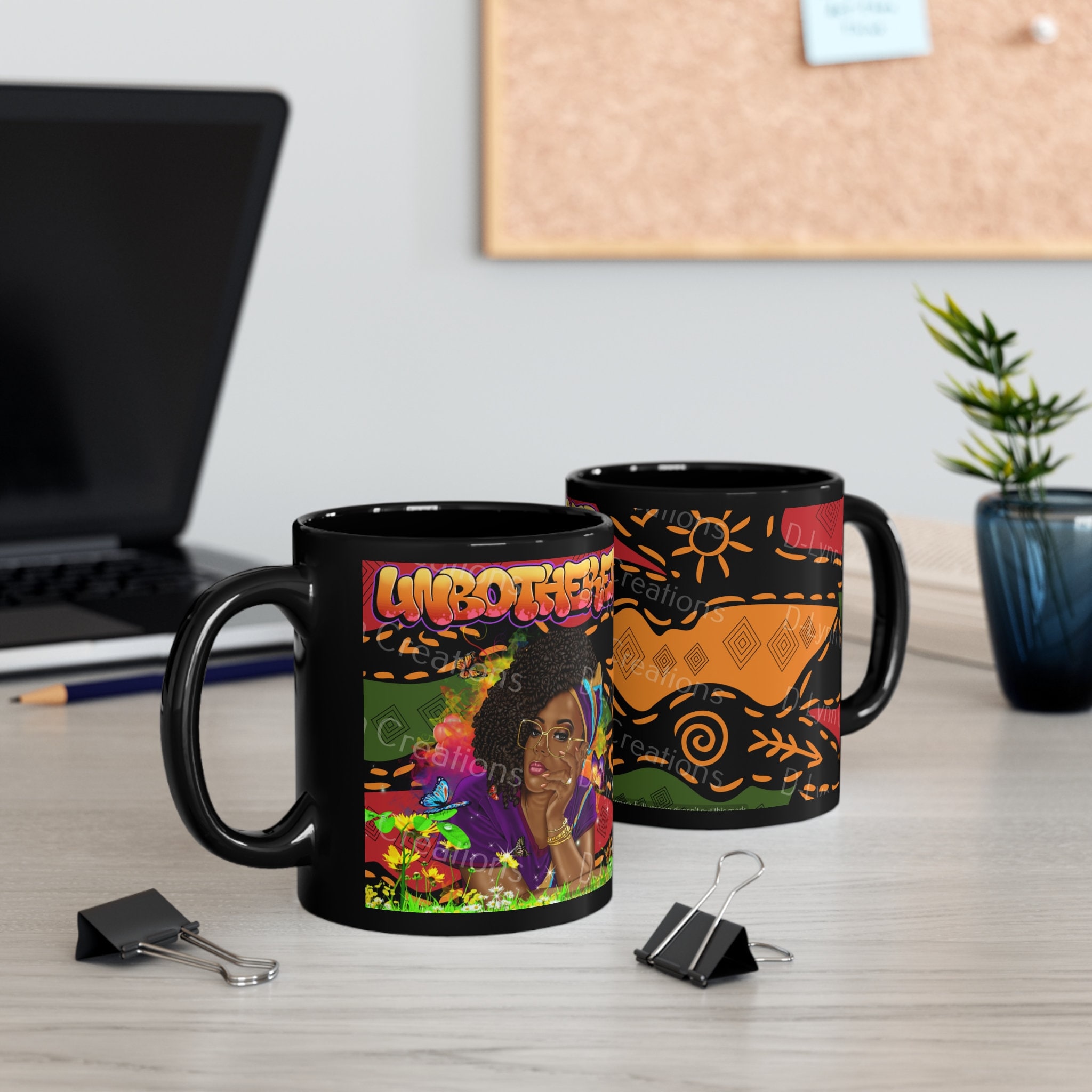 Unbothered 11oz Black Coffee Mug (watermark removed when purchased)