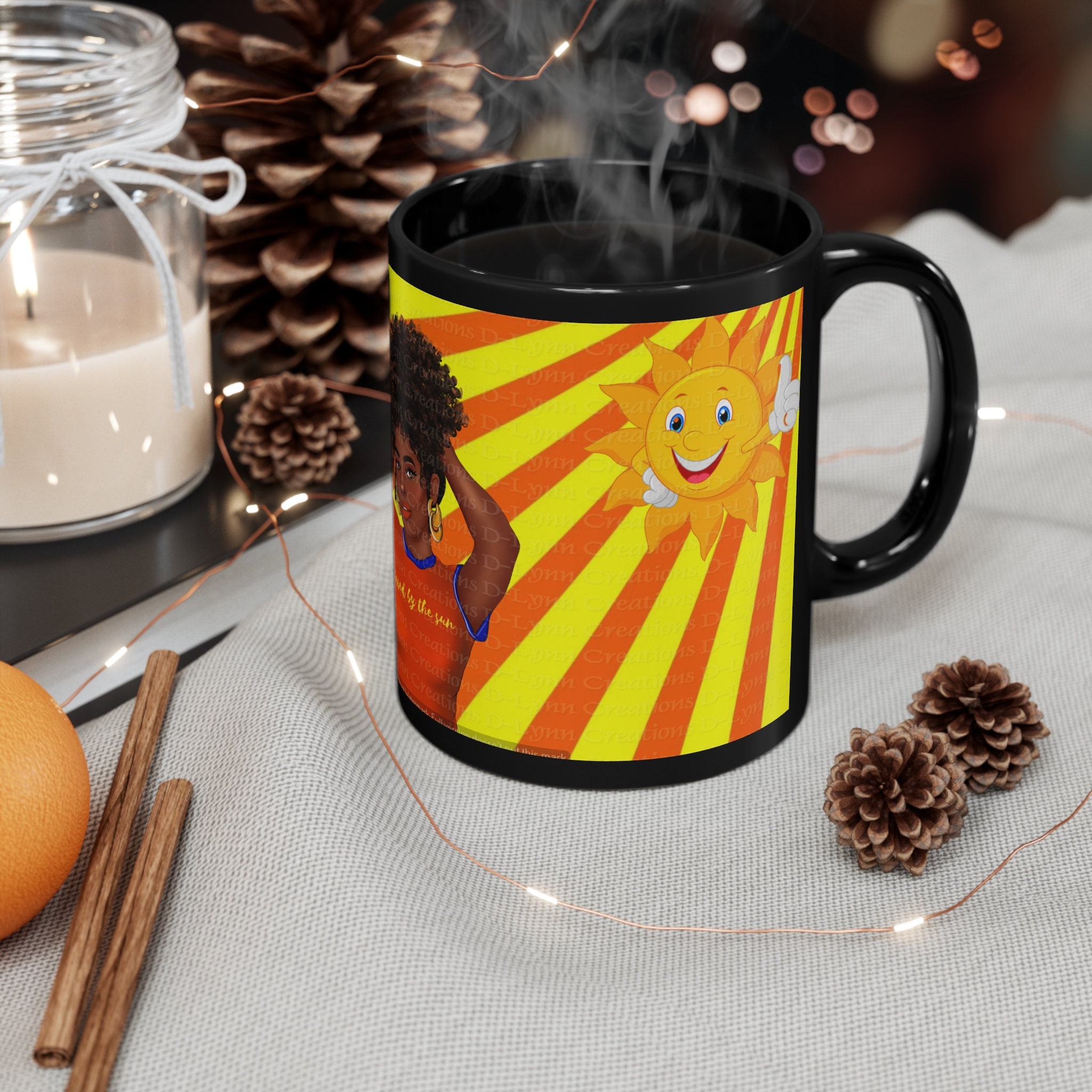 Kissed by the Sun 11oz Black Ceramic Mug (watermarks removed once purchased)