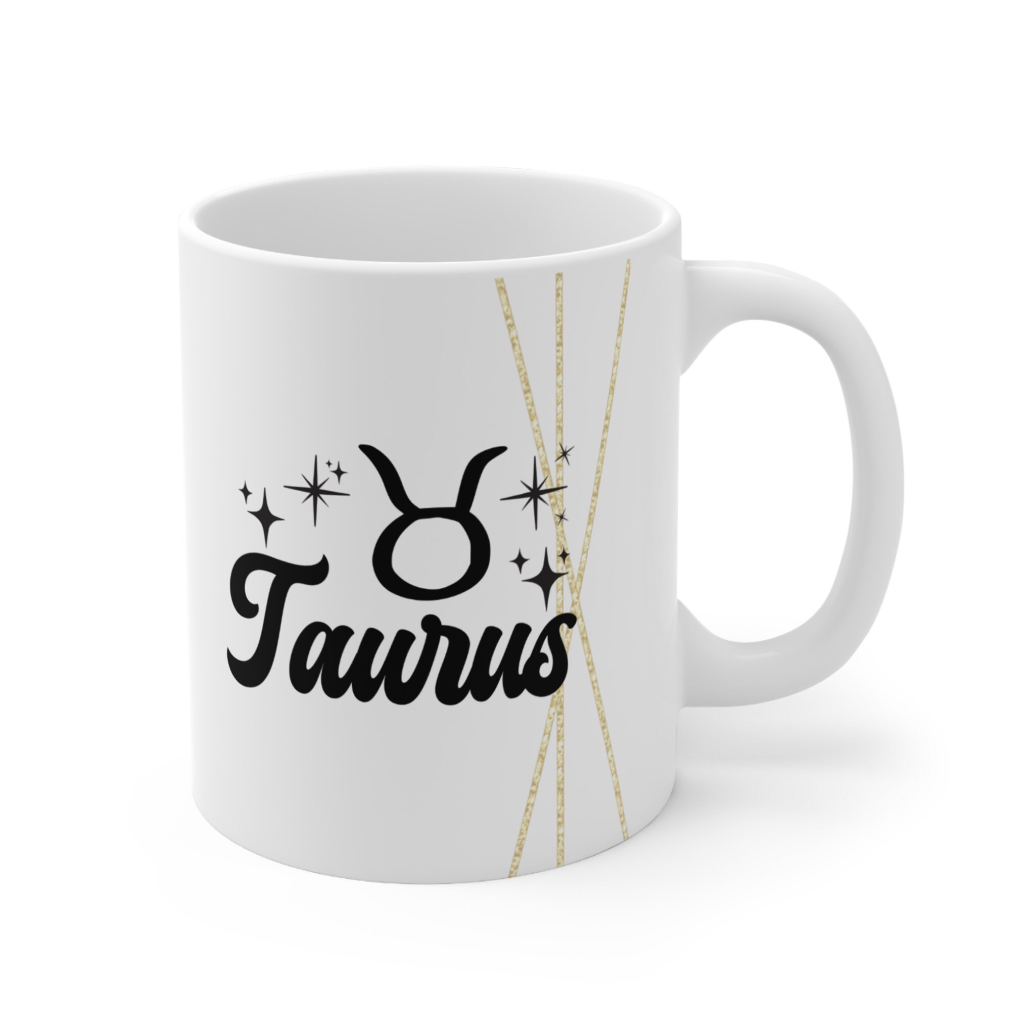 Taurus 11oz White Ceramic Coffee Mug