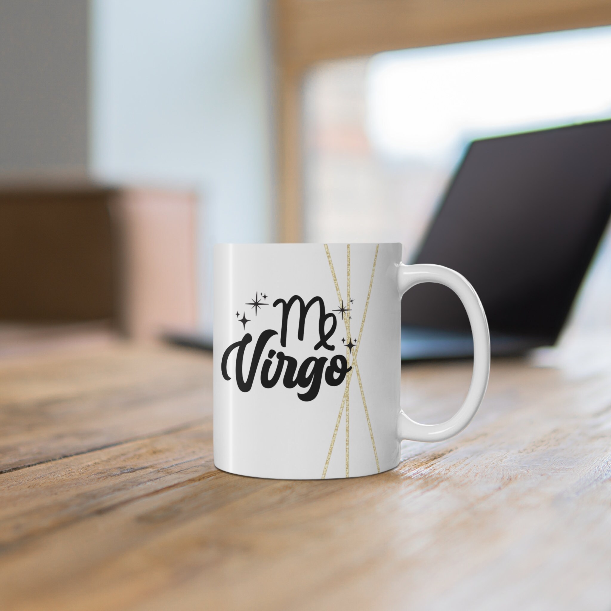 Virgo 11oz White Ceramic Coffee Mug