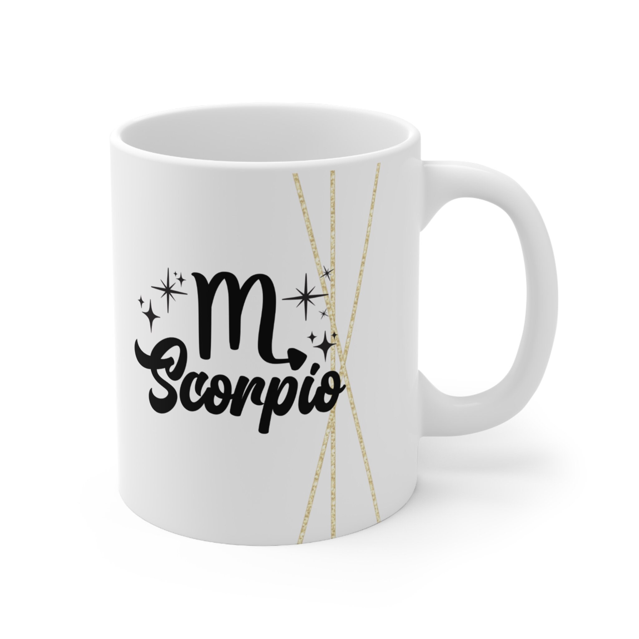 Scorpio 11oz White Ceramic Coffee Mug