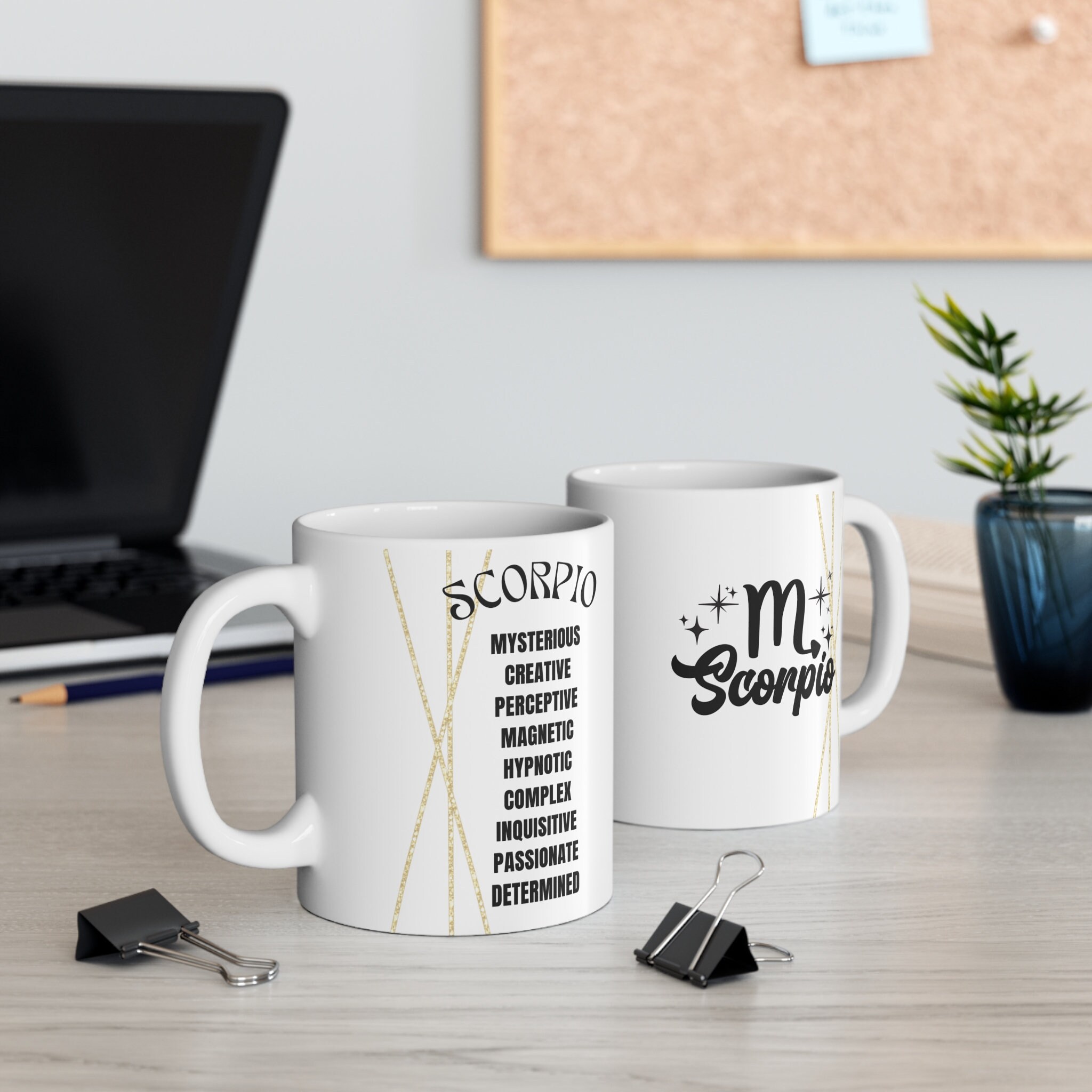 Scorpio 11oz White Ceramic Coffee Mug