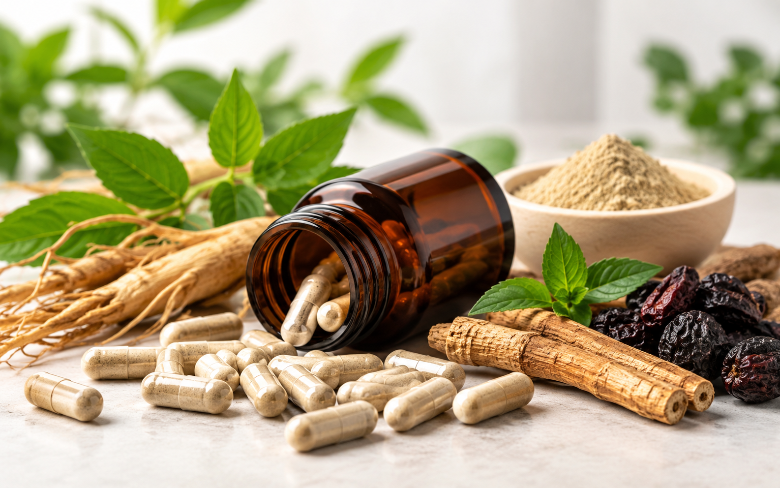 Men's supplements and herbal wellness collection