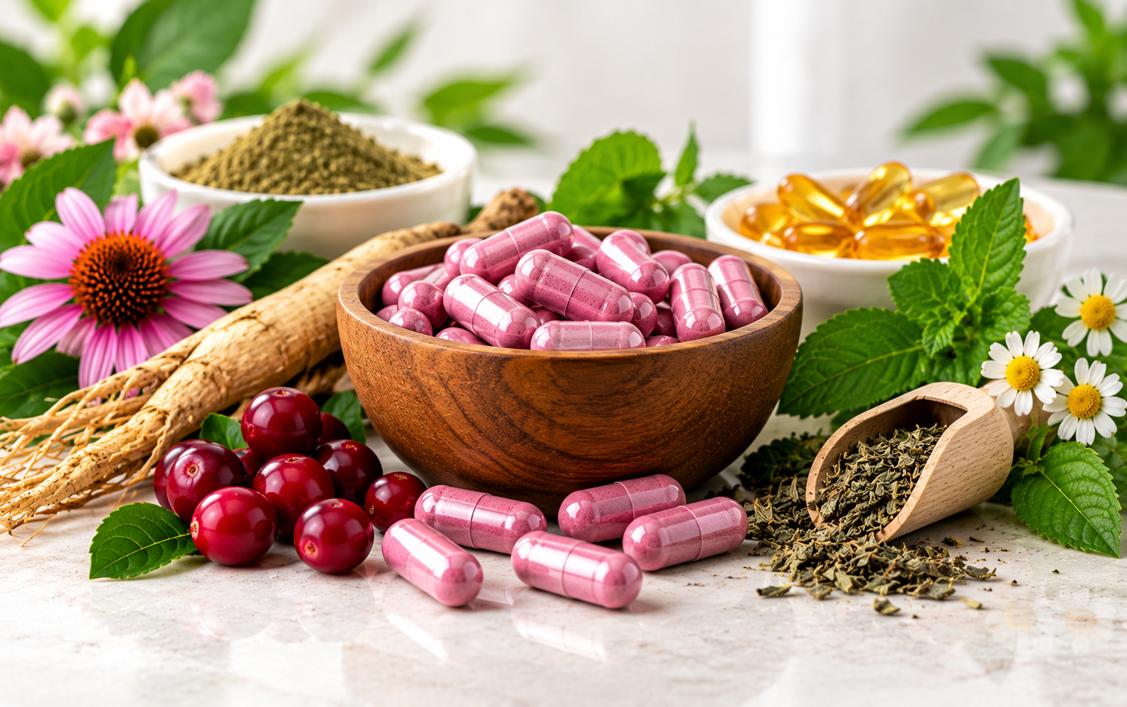 Women's supplements and botanical wellness collection