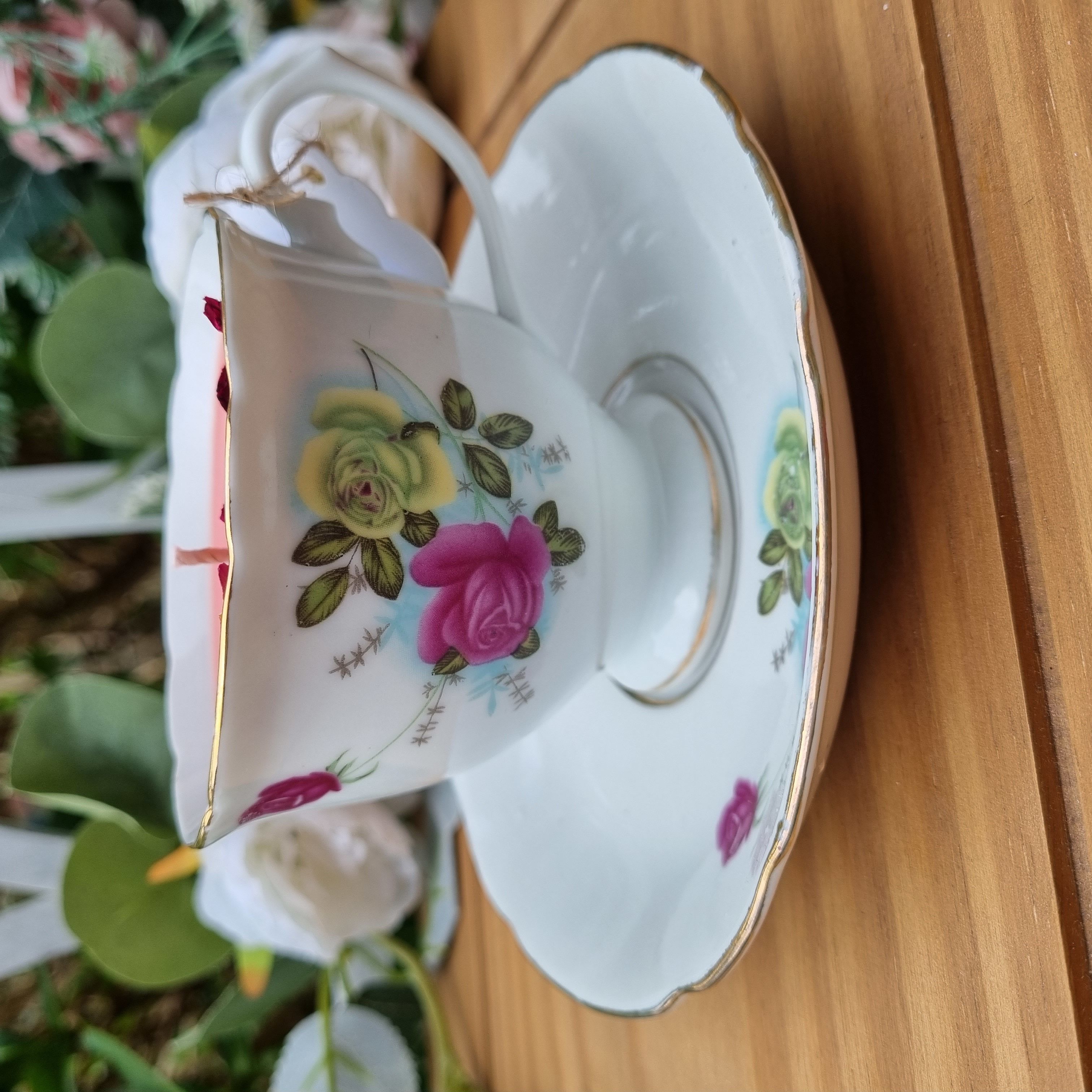 Apricot & Rose Teacup & Saucer Candle