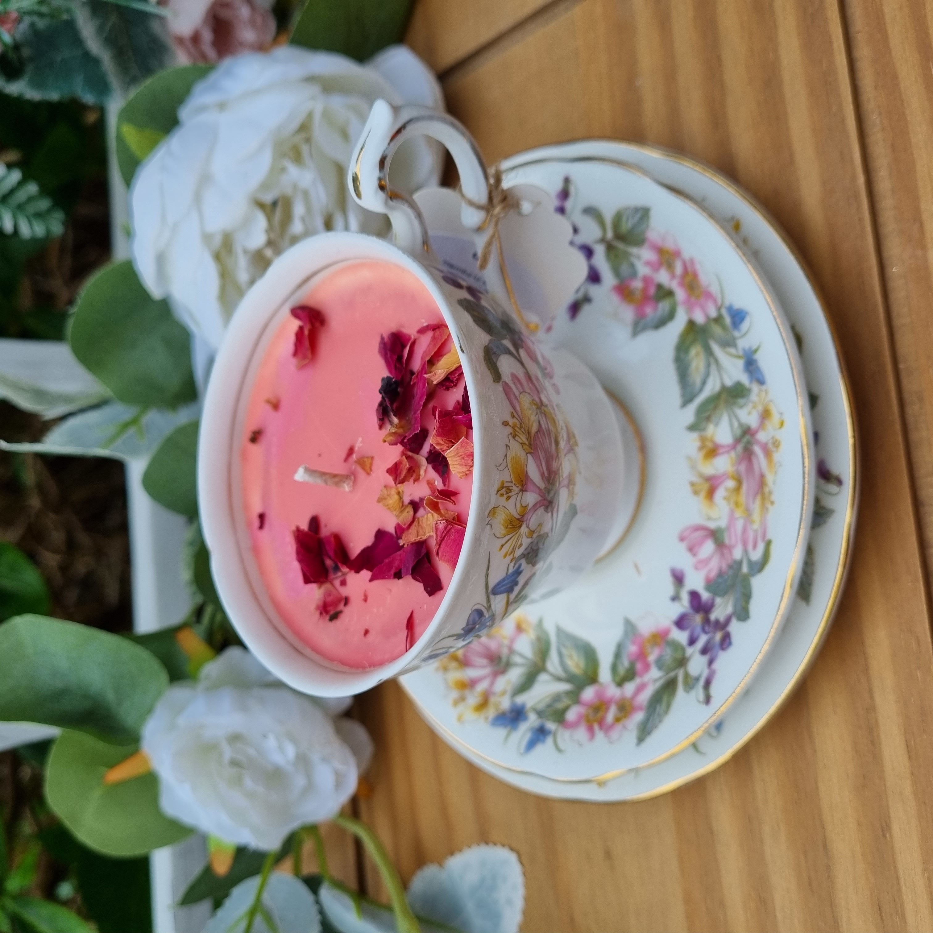 Cherry Teacup & Saucer Candle