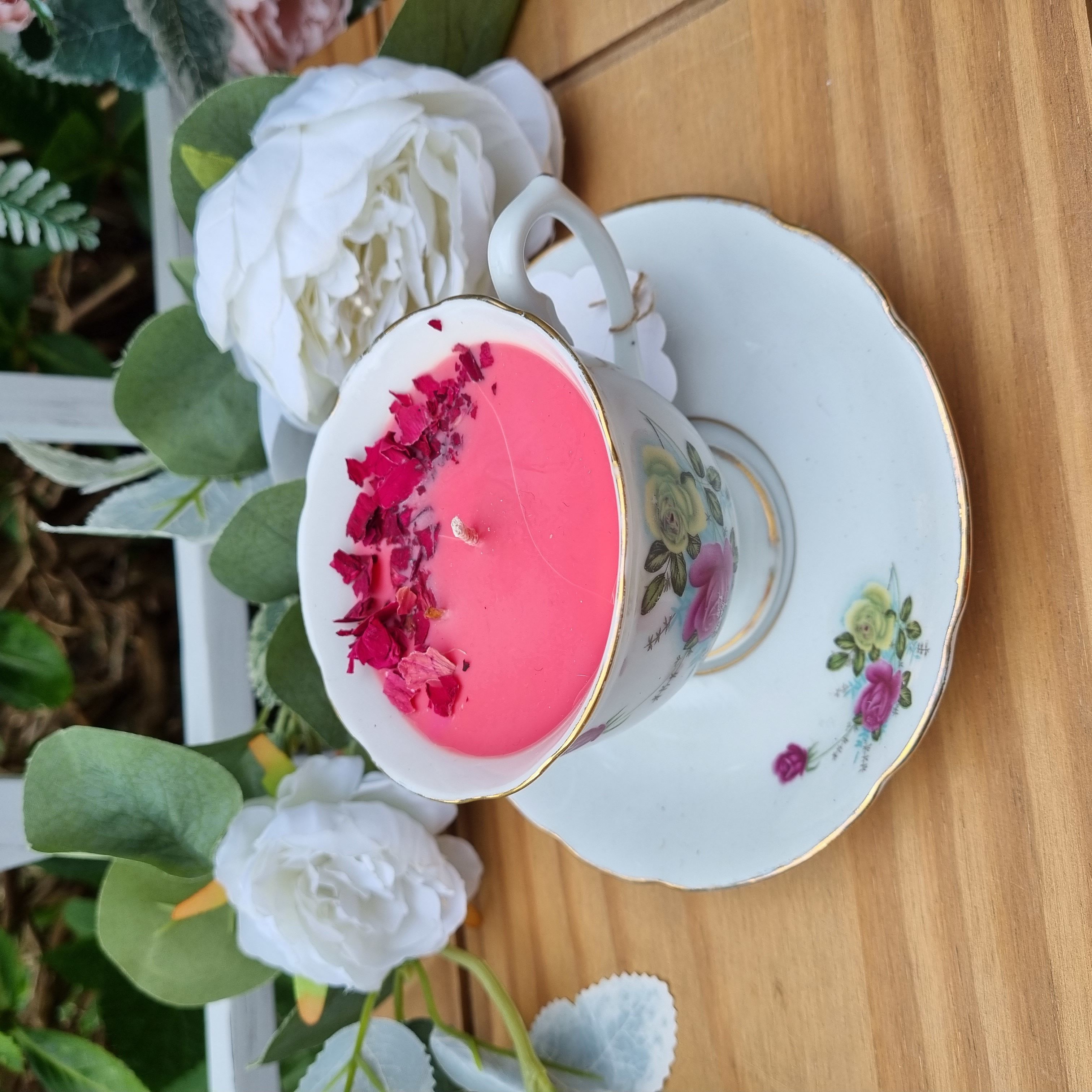 Cherry Teacup & Saucer Candle