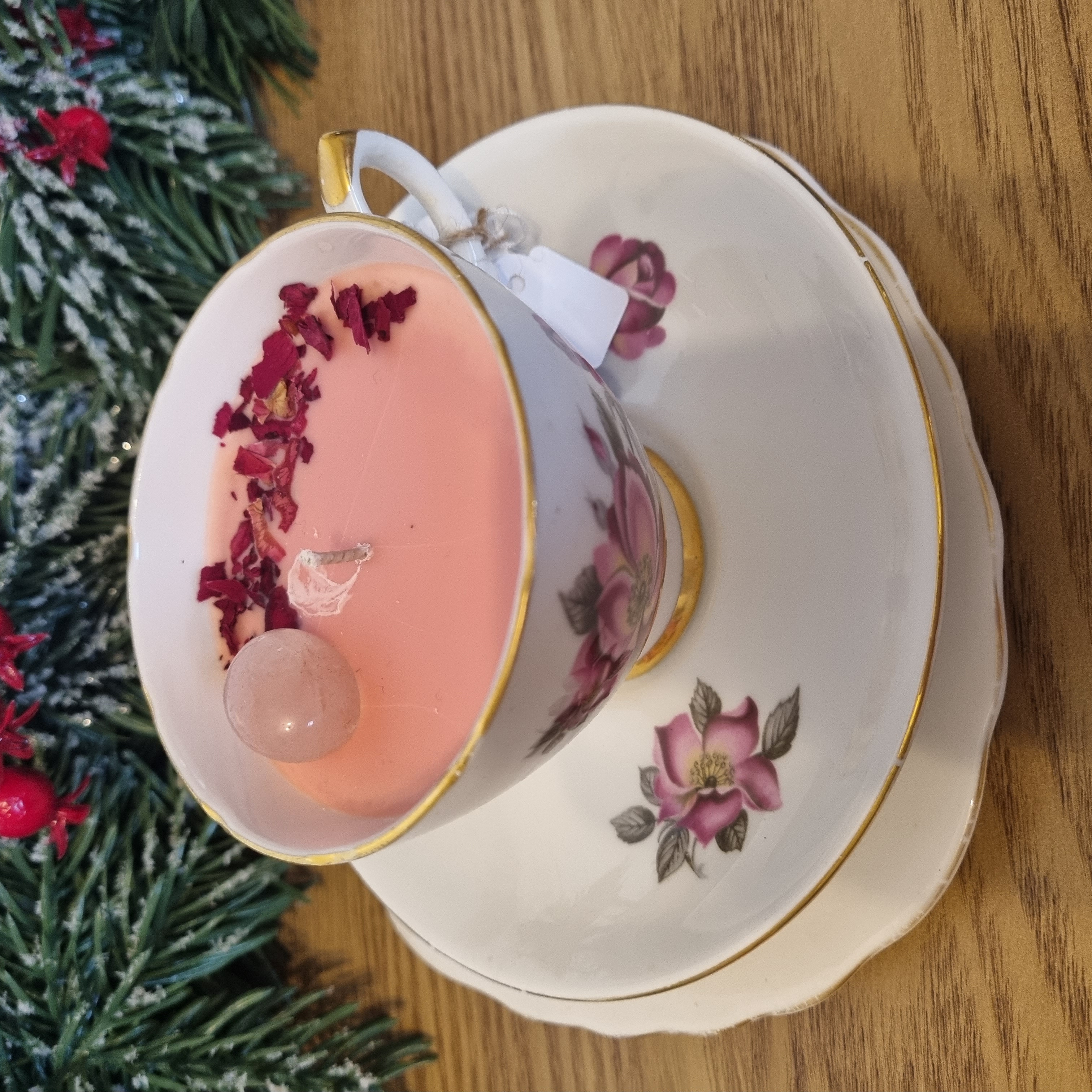 Apricot & Rose Crystal Candle