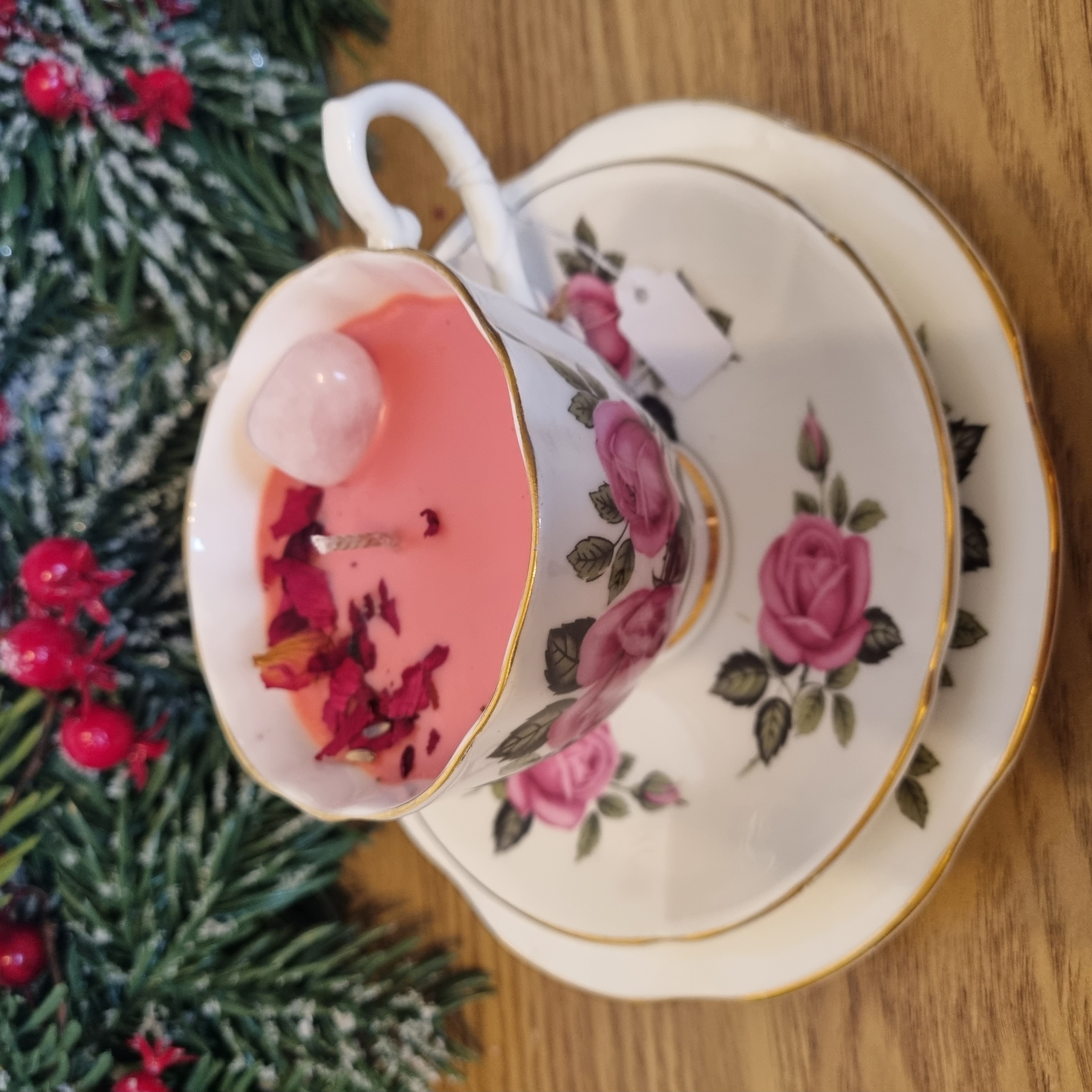 Apricot & Rose Crystal Candle
